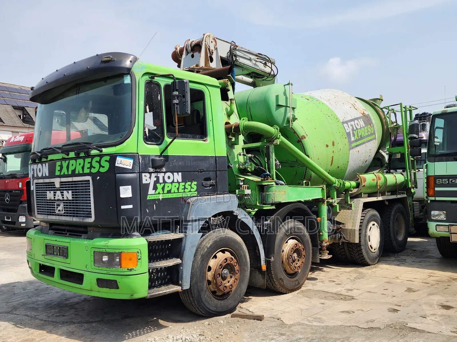 Super Clean Foreign Used Man Diesel Concrete Mixer With Pump
