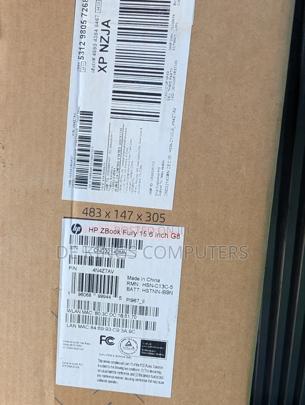 New Laptop HP ZBook Fury 15 G8 32GB Intel Core i7 SSD 512GB