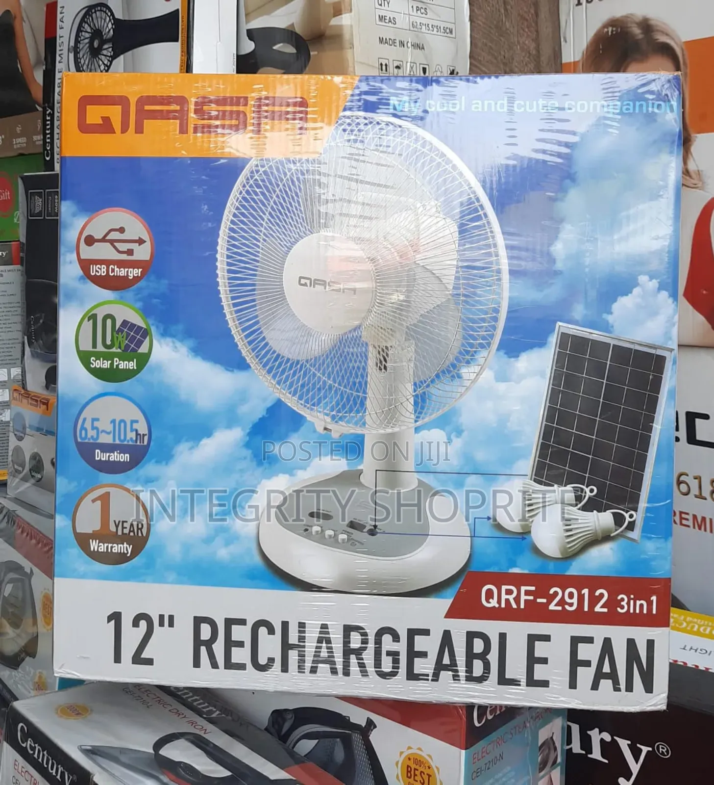 12inch Qasa Rechargeable Fan