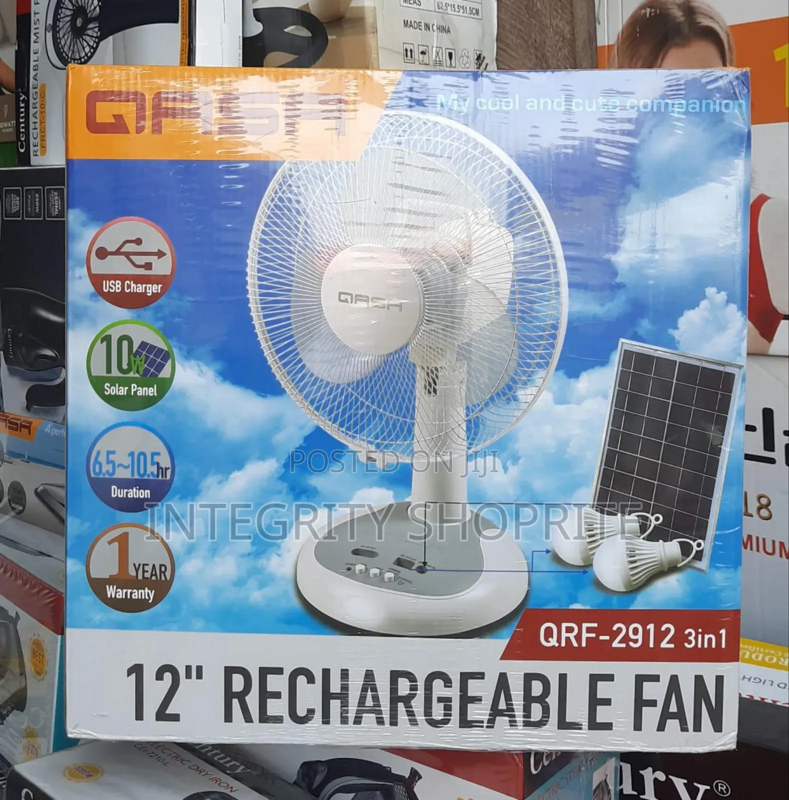 12inch Qasa Rechargeable Fan
