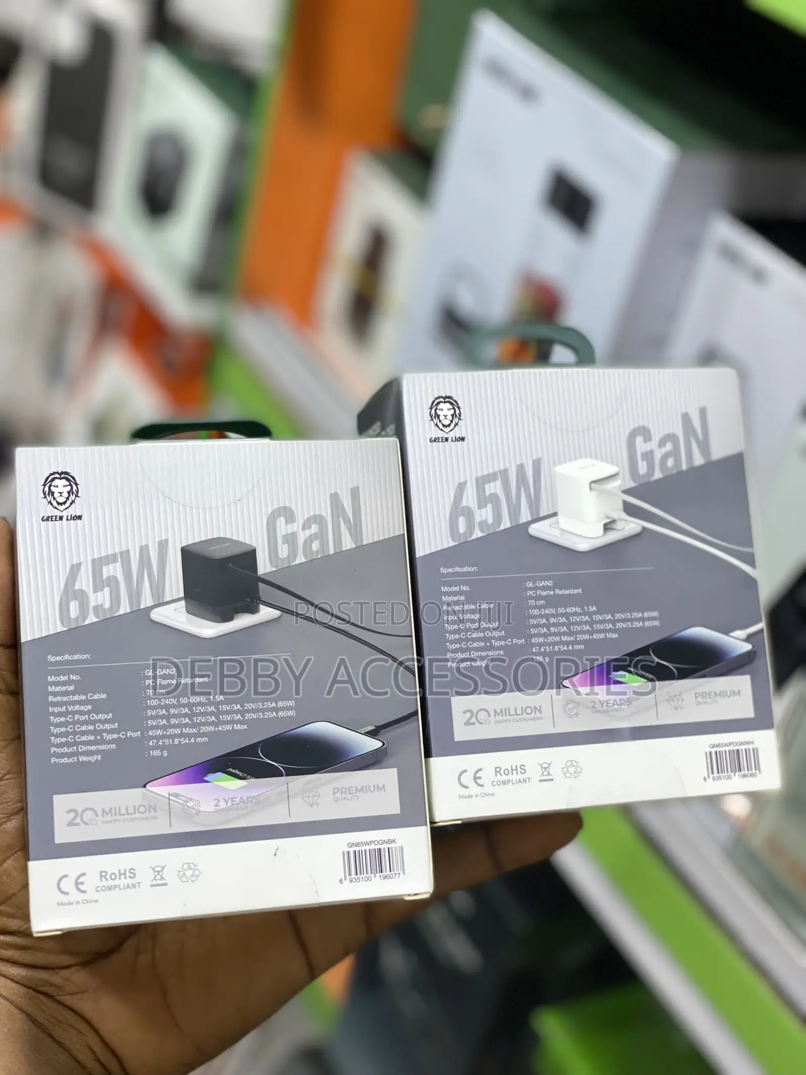 Greenlion Gan Adapter 65w Retractable Cable | Pd 3.0
