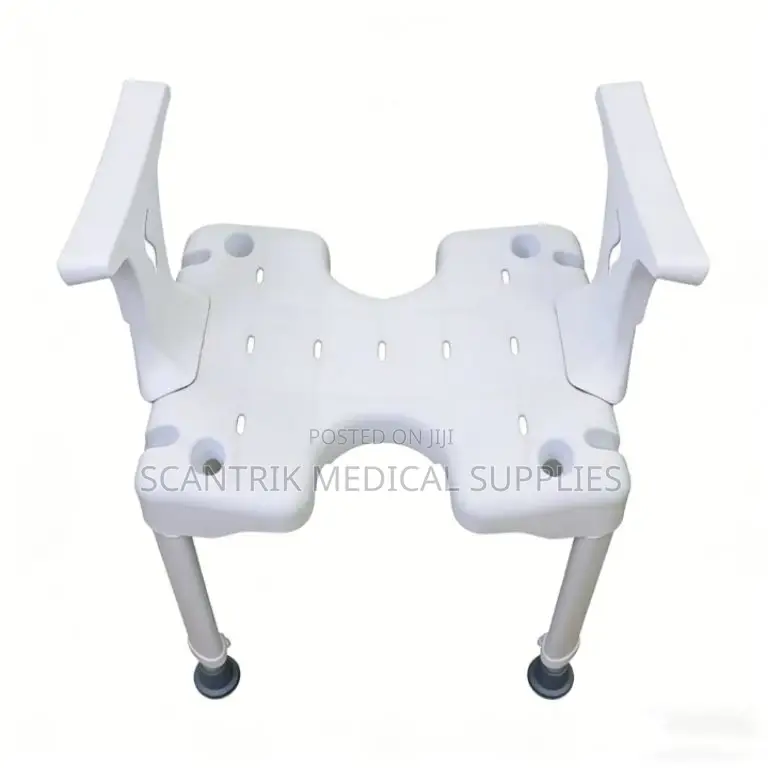 Heavy-Duty Adjustable Bath Stool With Support Handles