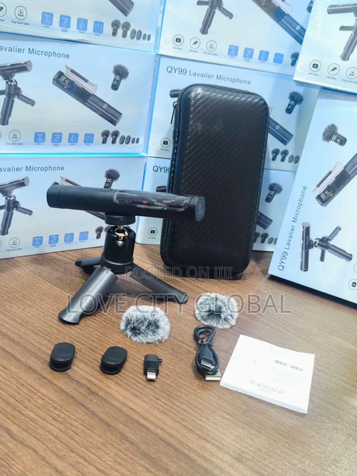 Qy99 Lavalier Microphone Stick Design With Tripod Anc Clip-on Magnetic