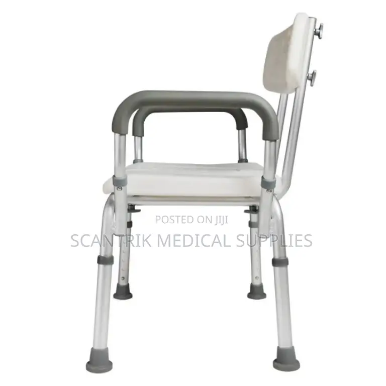 Adjustable Bathroom Shower Stool Without Backrest With Handles