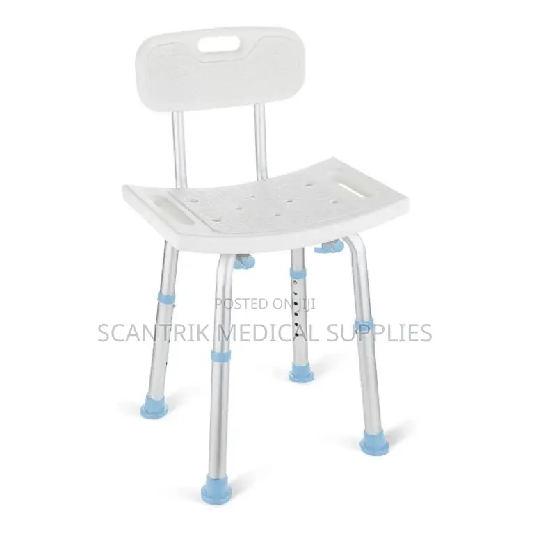 Adjustable Backless Shower Stool With Support Handles