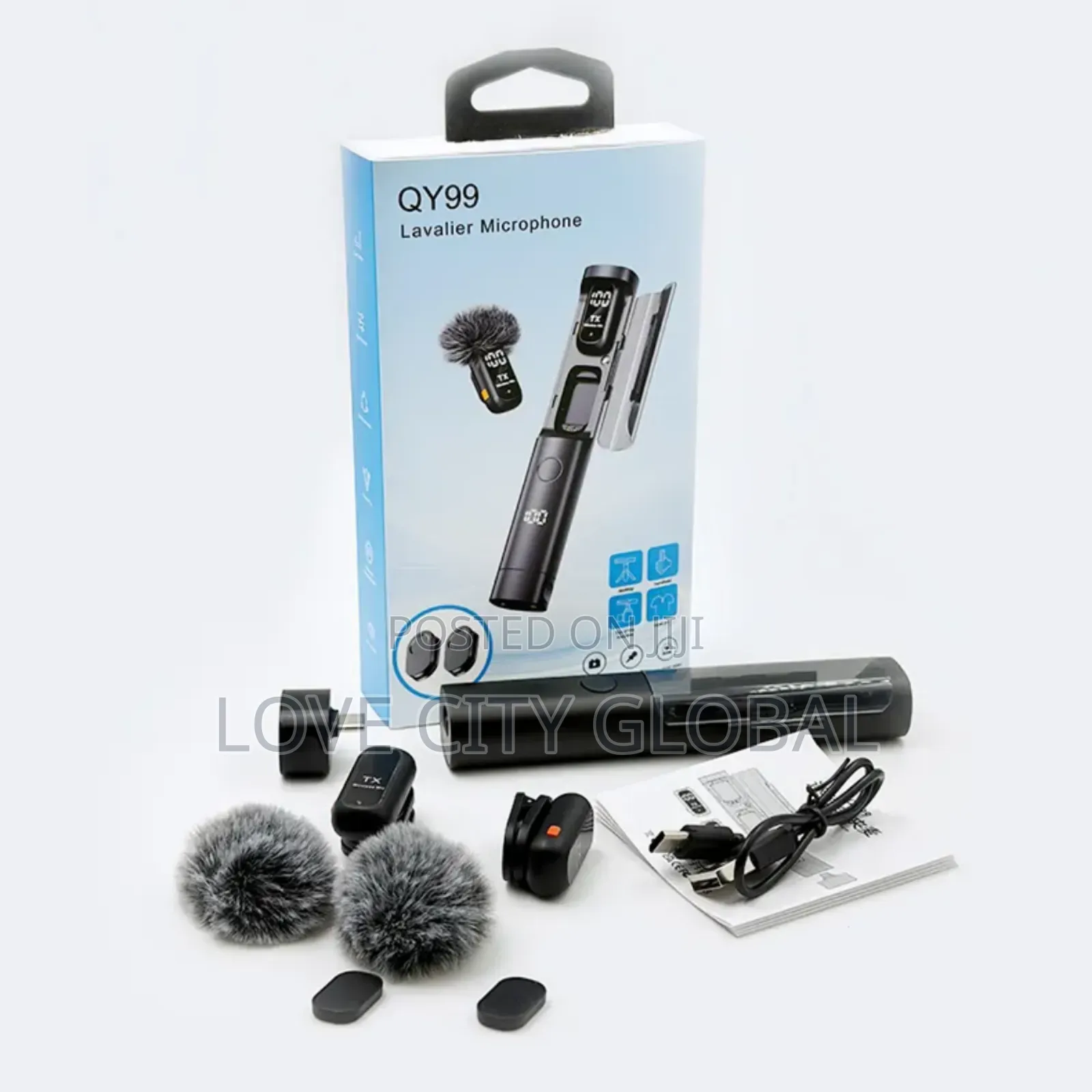 Lavalier Wireles Qy99 Mic Anc Clip-on Magnetic Lapel Mic Charging Case