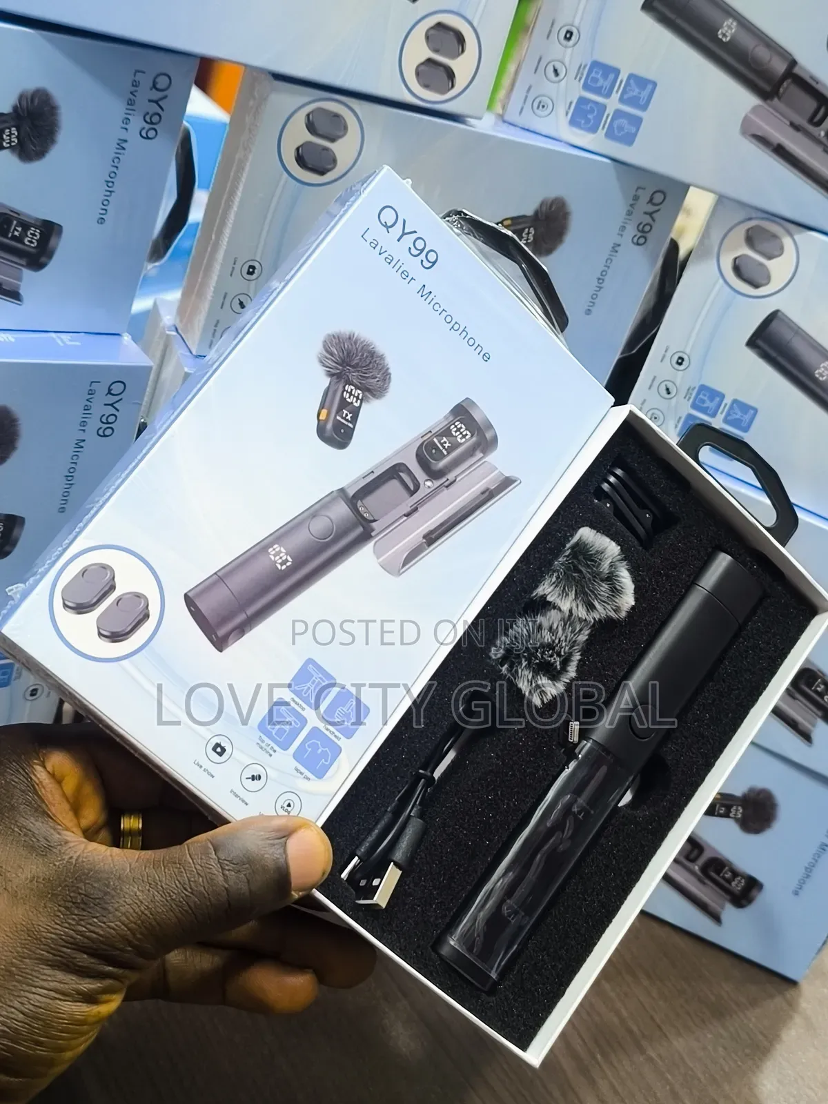 Lavalier Wireles Qy99 Mic Anc Clip-on Magnetic Lapel Mic Charging Case