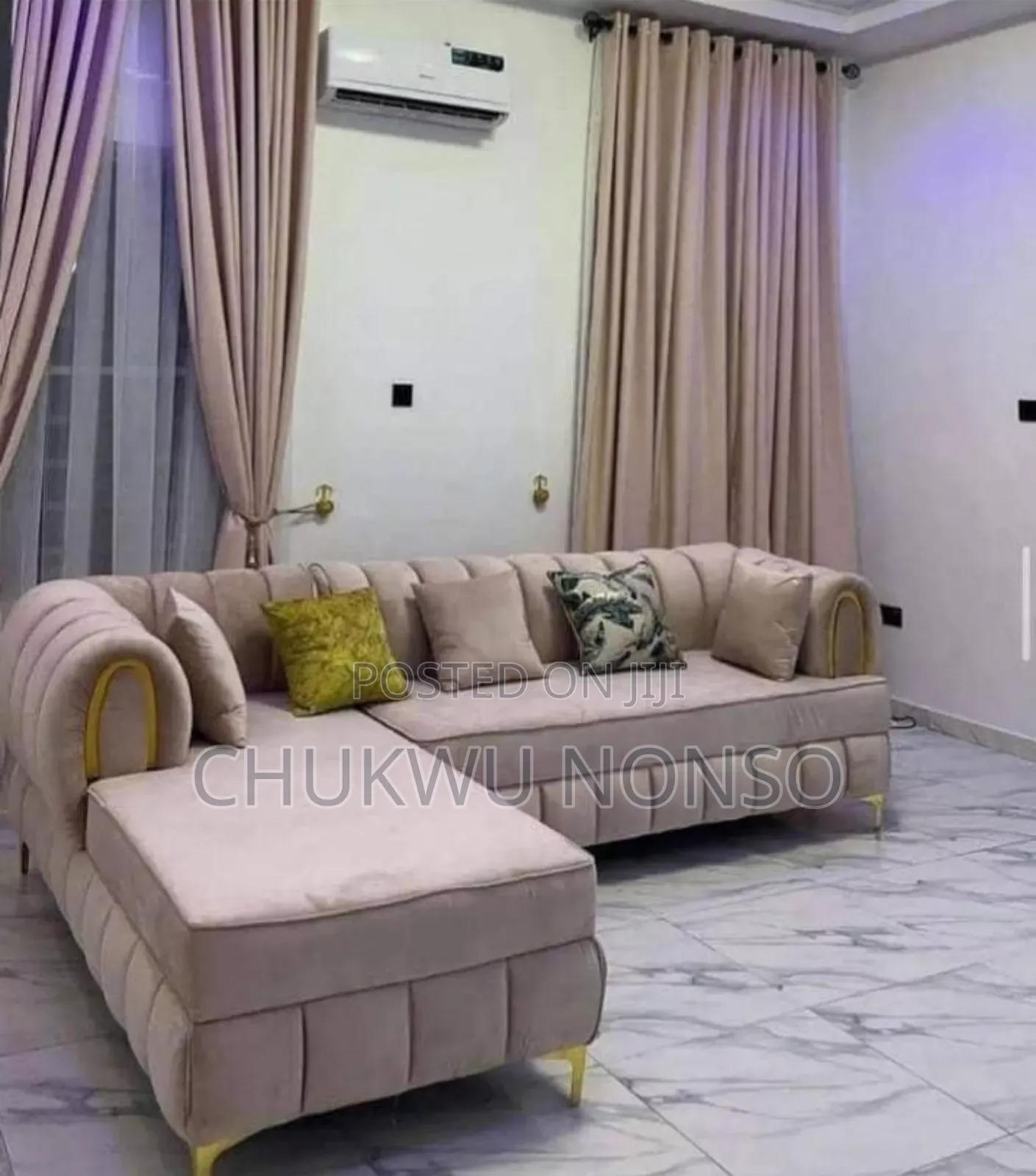 L-Shaped Fabric Sofa Available