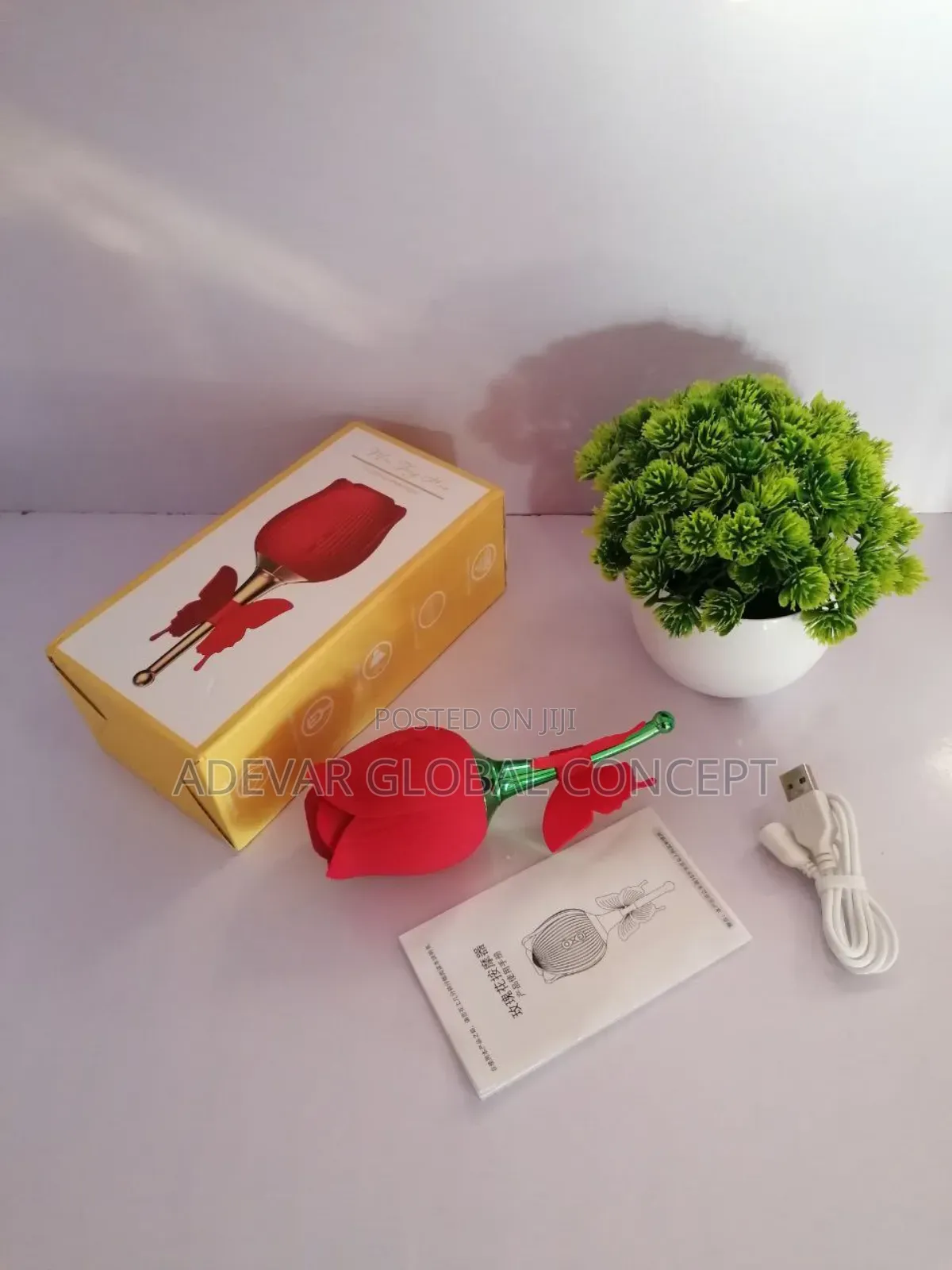2in1 Vibrator Clit Rose Sucking Stimulator With Butterfly Sex Toy