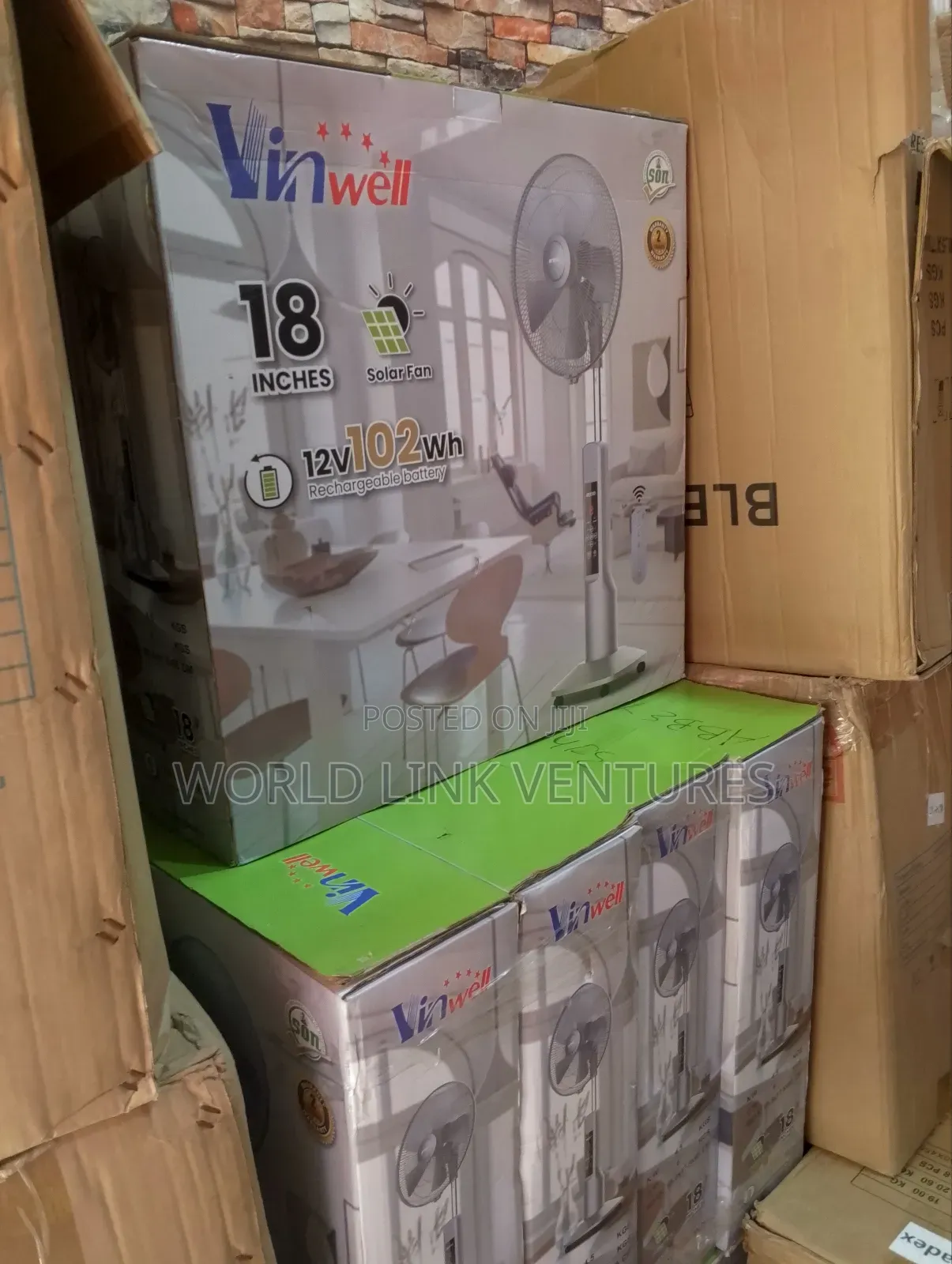 Vinwell Rechargeable Standing Fan 18 Inches