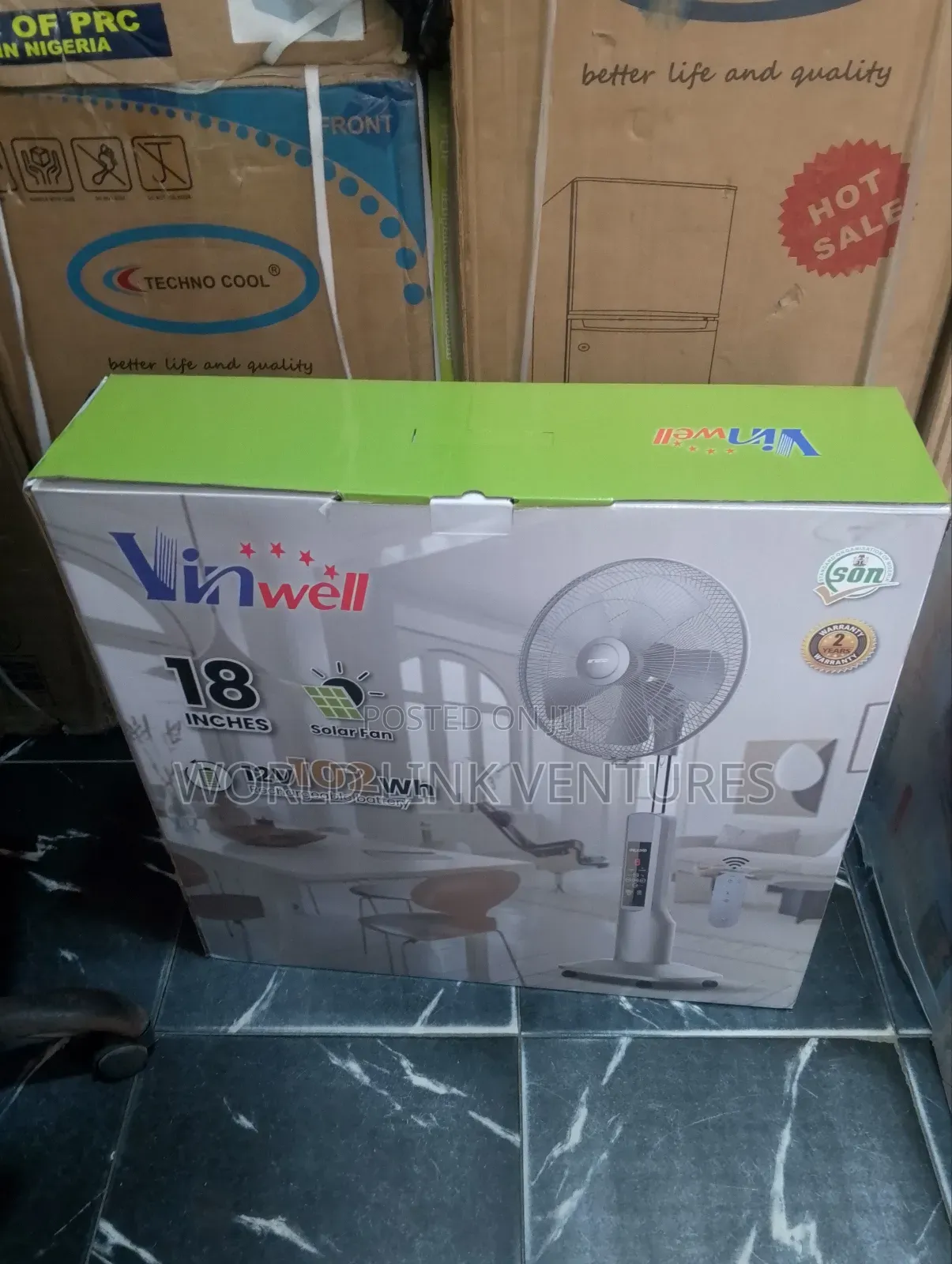 Vinwell Rechargeable Standing Fan 18 Inches