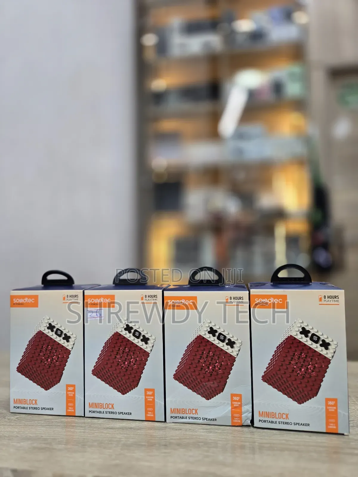 Porodo Mini Block Portable Stereo Speaker