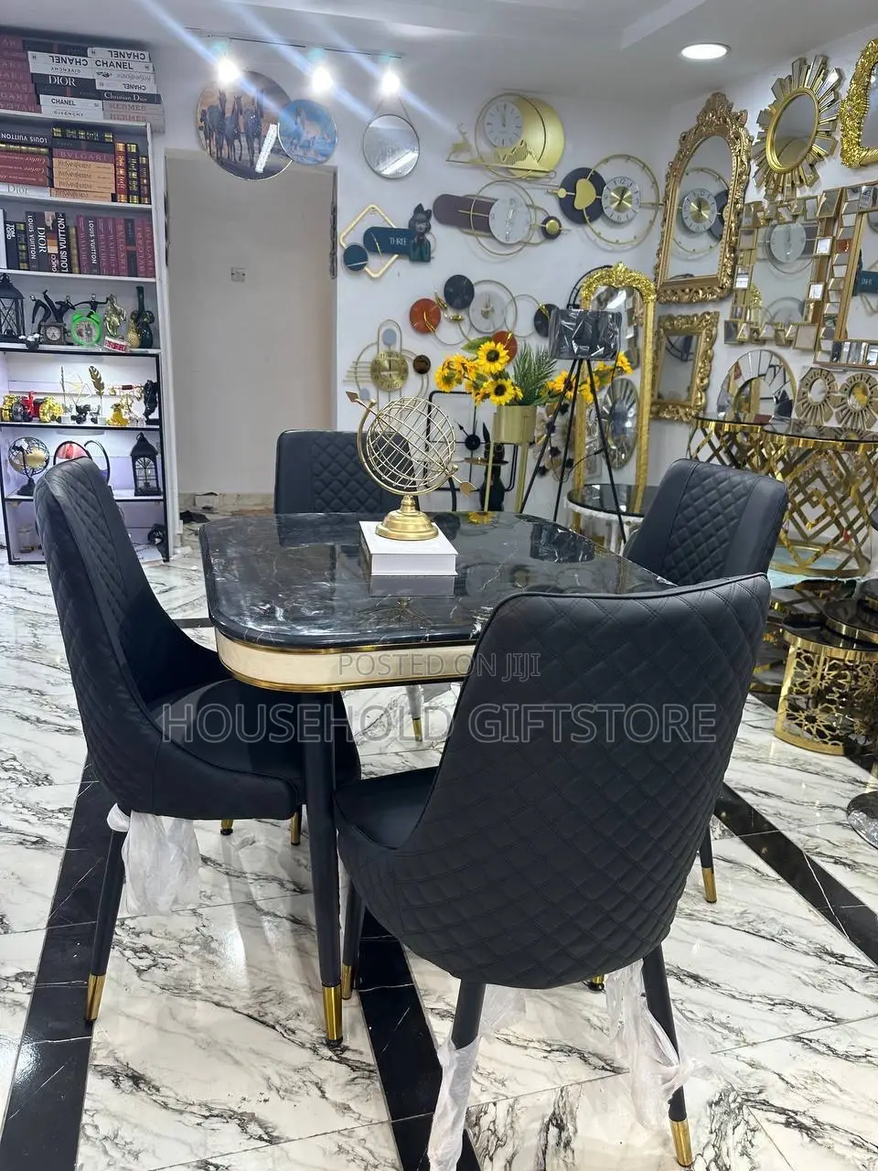 4 Seater Marble Dining Table and Chairs
