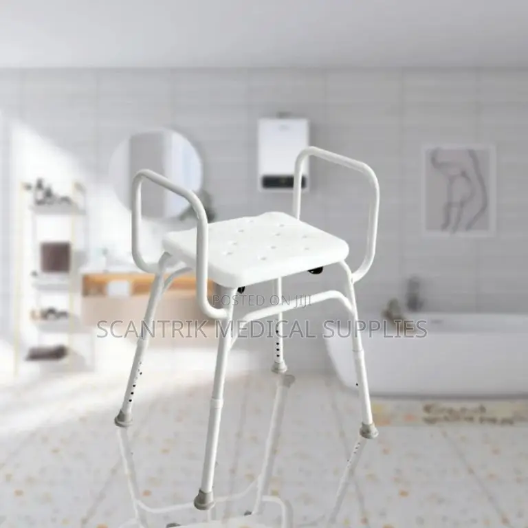 Medical Support Shower Stool Without Backrest With Dual Handles