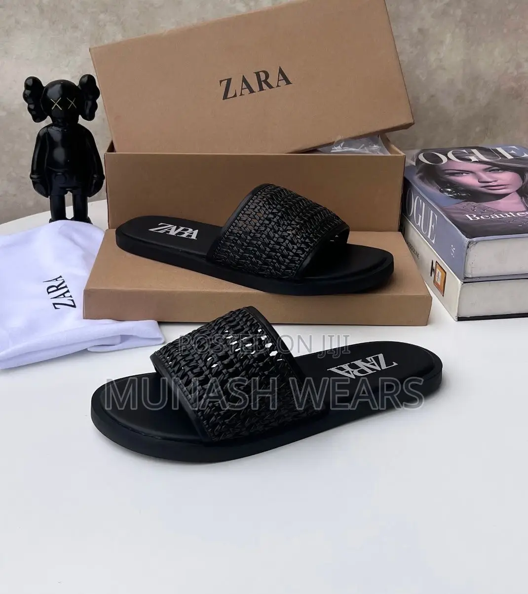 Zara Leather Basket Design Slipers