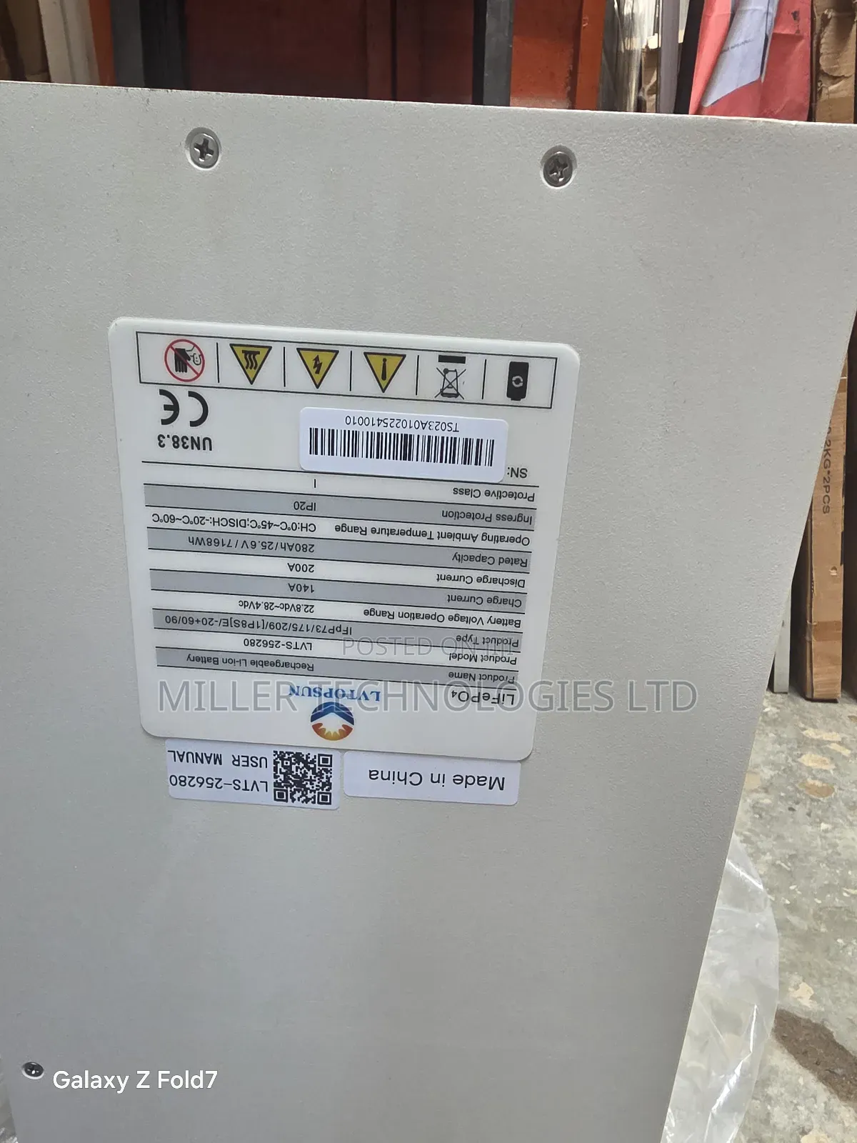 Lvtopsun Lithium Battery 7,16kwh 24v
