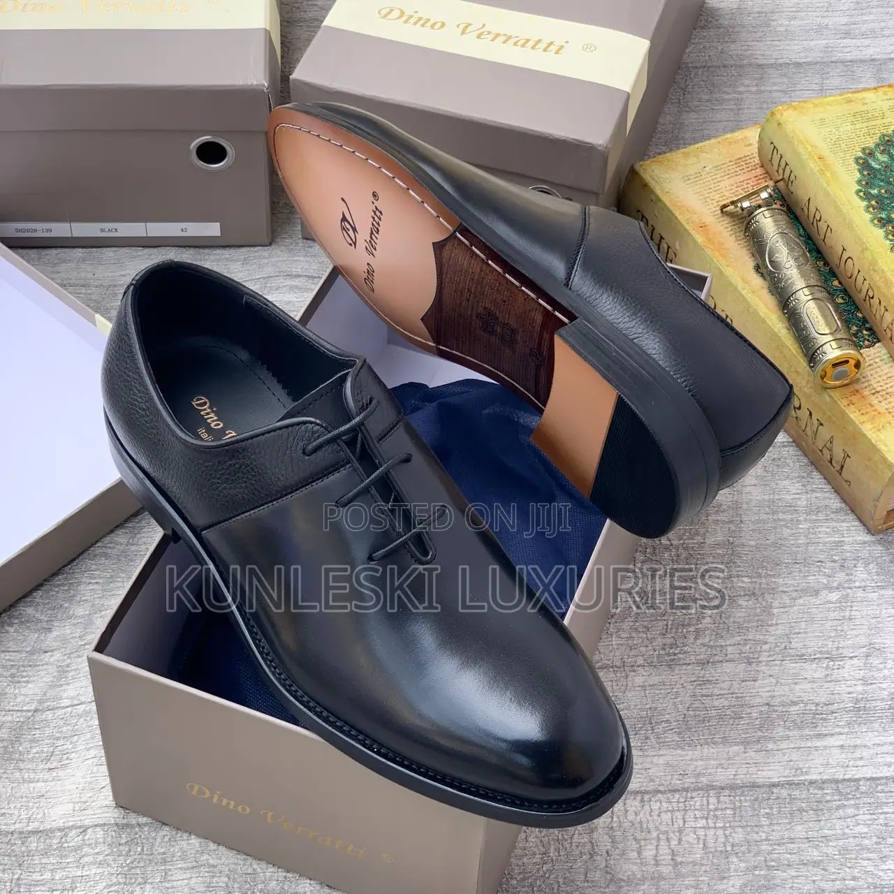 Original Dino Verratti Black & Brown Oxfords Lace Up Shoes For Men