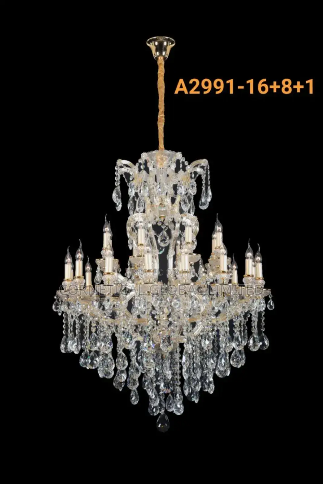 Elegant Crystal 15 Hands Chandelier for Living Room / Hotel / Hall