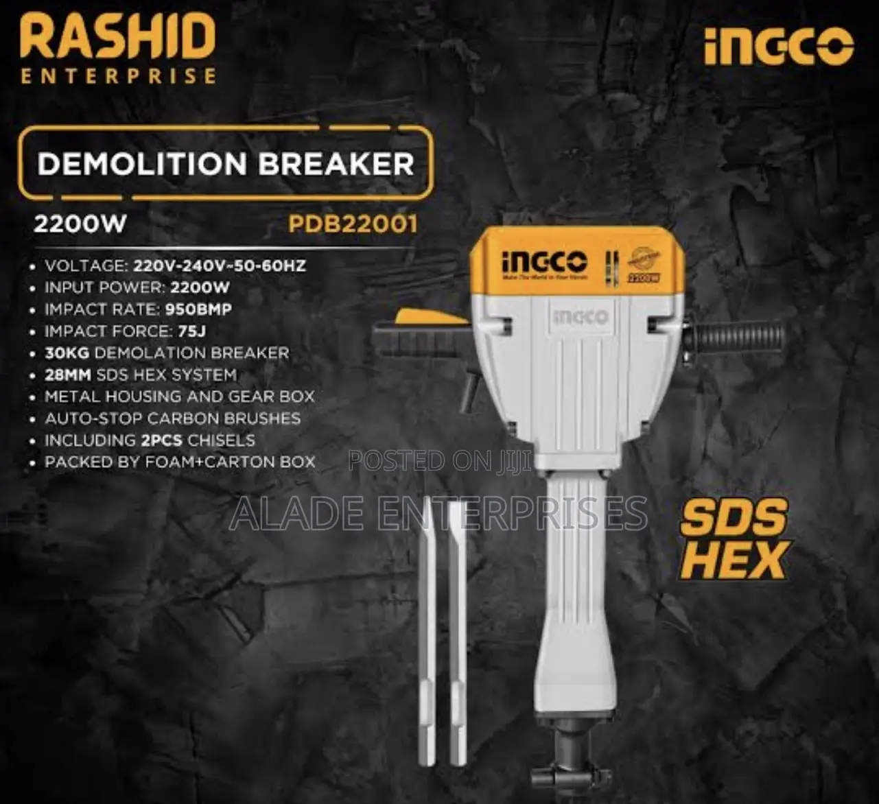 Ingco Demolition Breaker 2200w