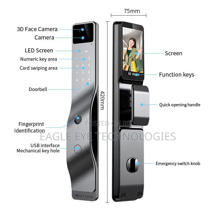 Tuya Fingerprint Face Smart Lock – Hands-Free Secure