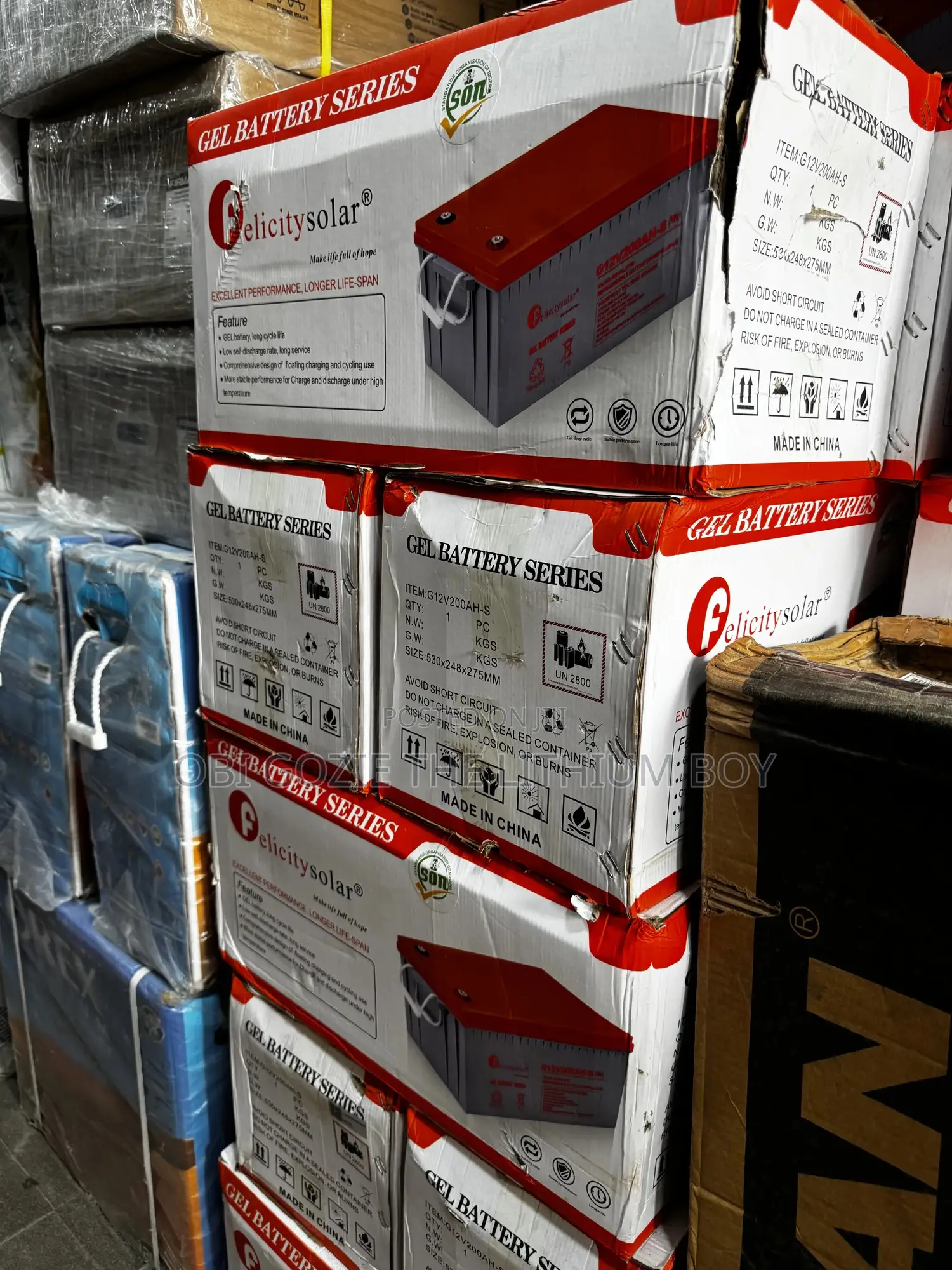 200ah Felicity Solar Gel Battery Available in Stock.