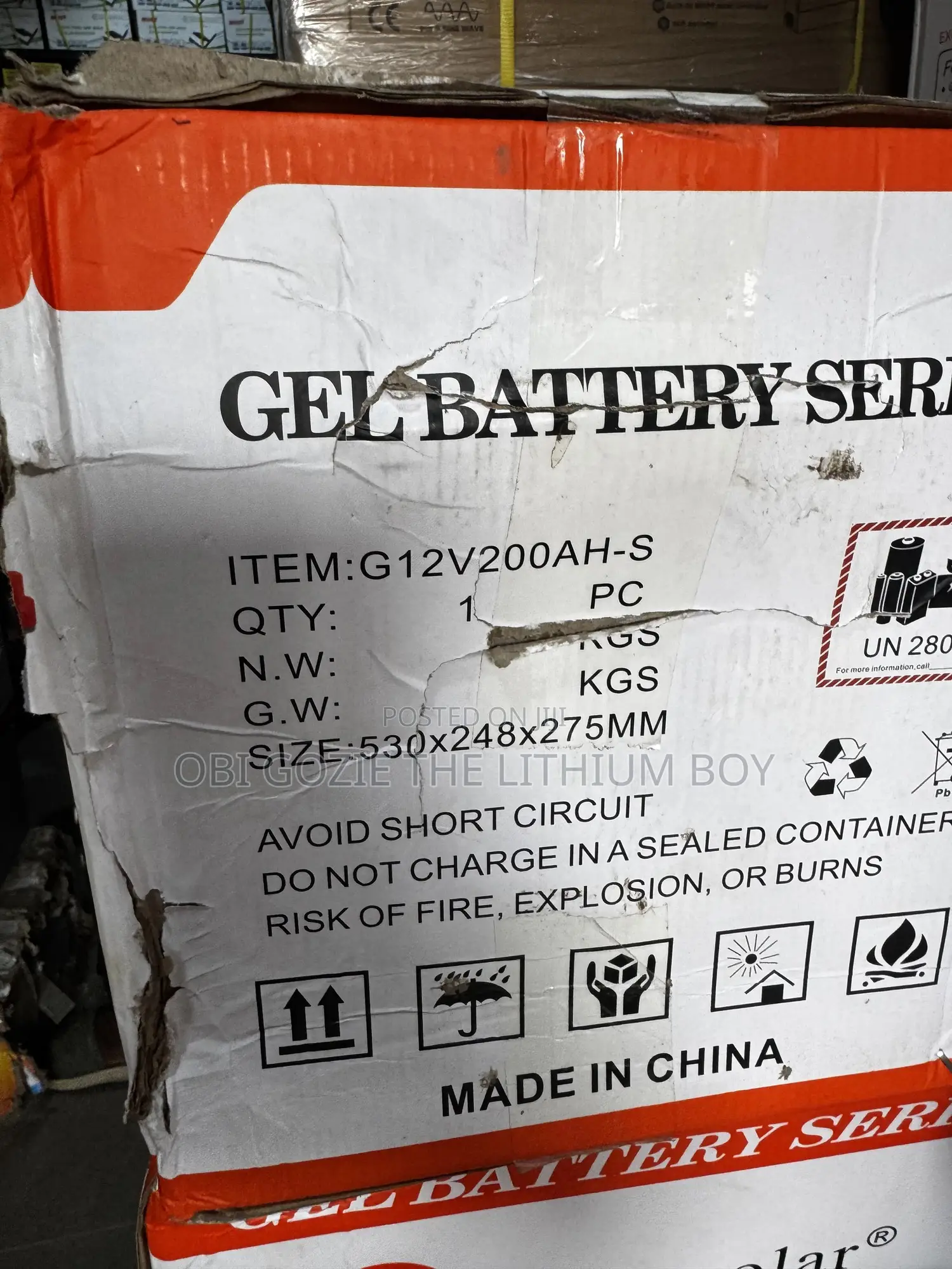 200ah Felicity Solar Gel Battery Available in Stock.
