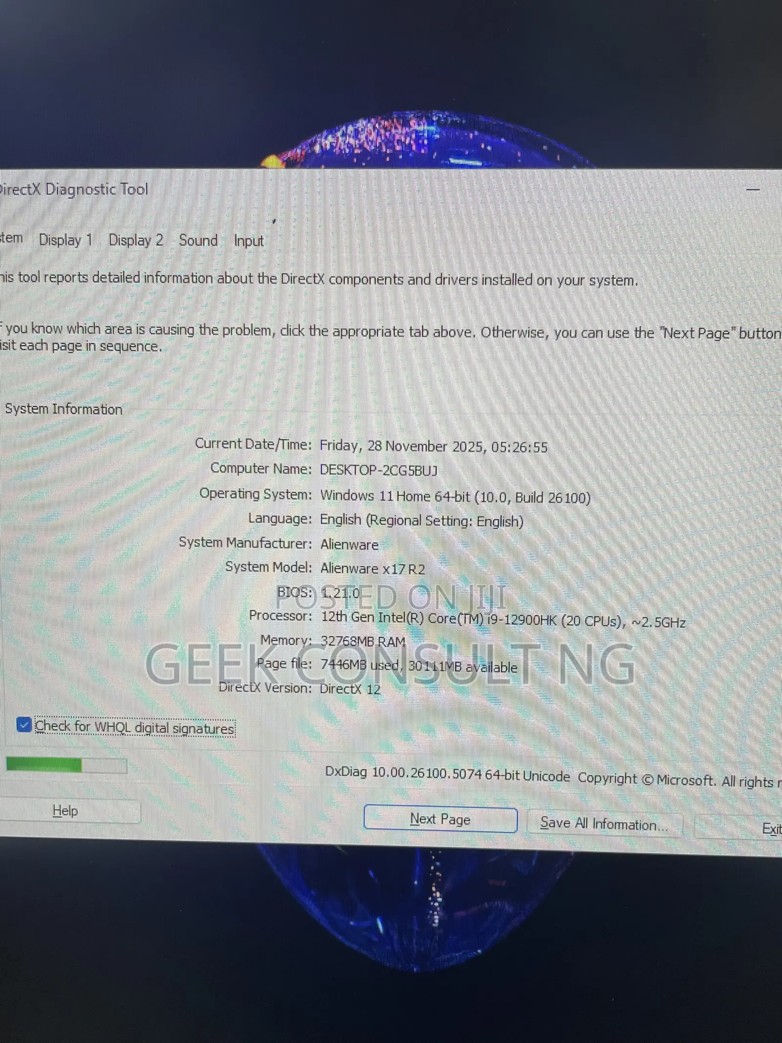 Laptop Dell Alienware X17 R2 32GB Intel Core i9 SSD 1T