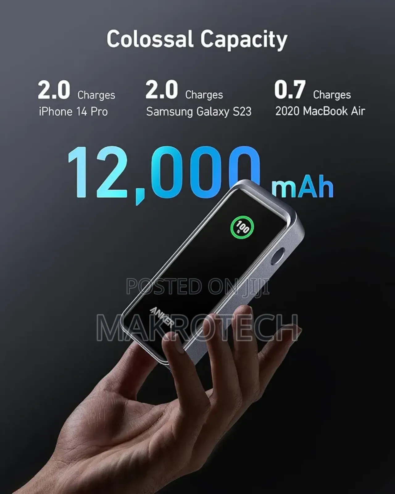 Anker Prime Power Bank, 2 Port 12000 M Ah Portable Charger With 130w