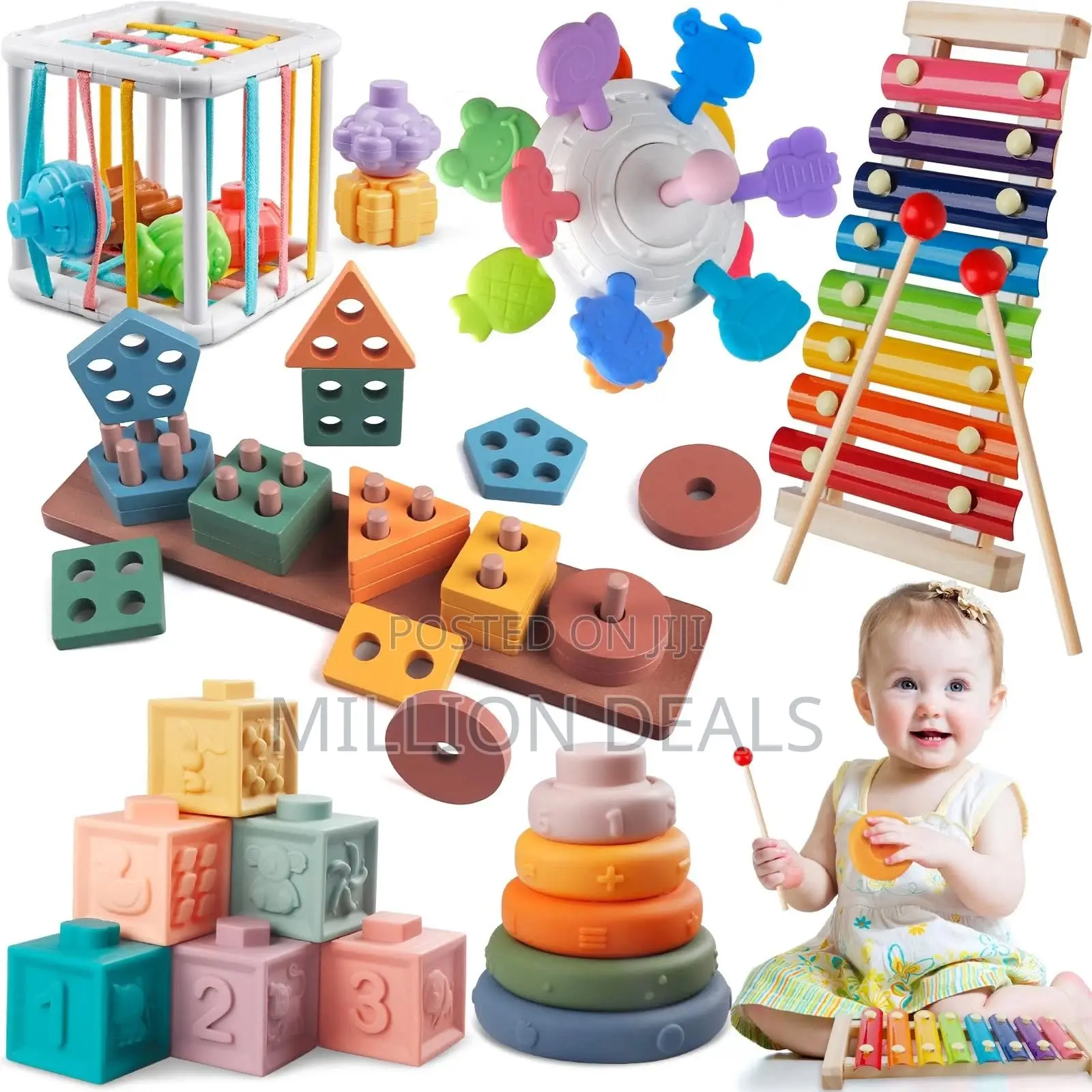 6 in 1 Wooden Montessori Baby Toys 6mnth+