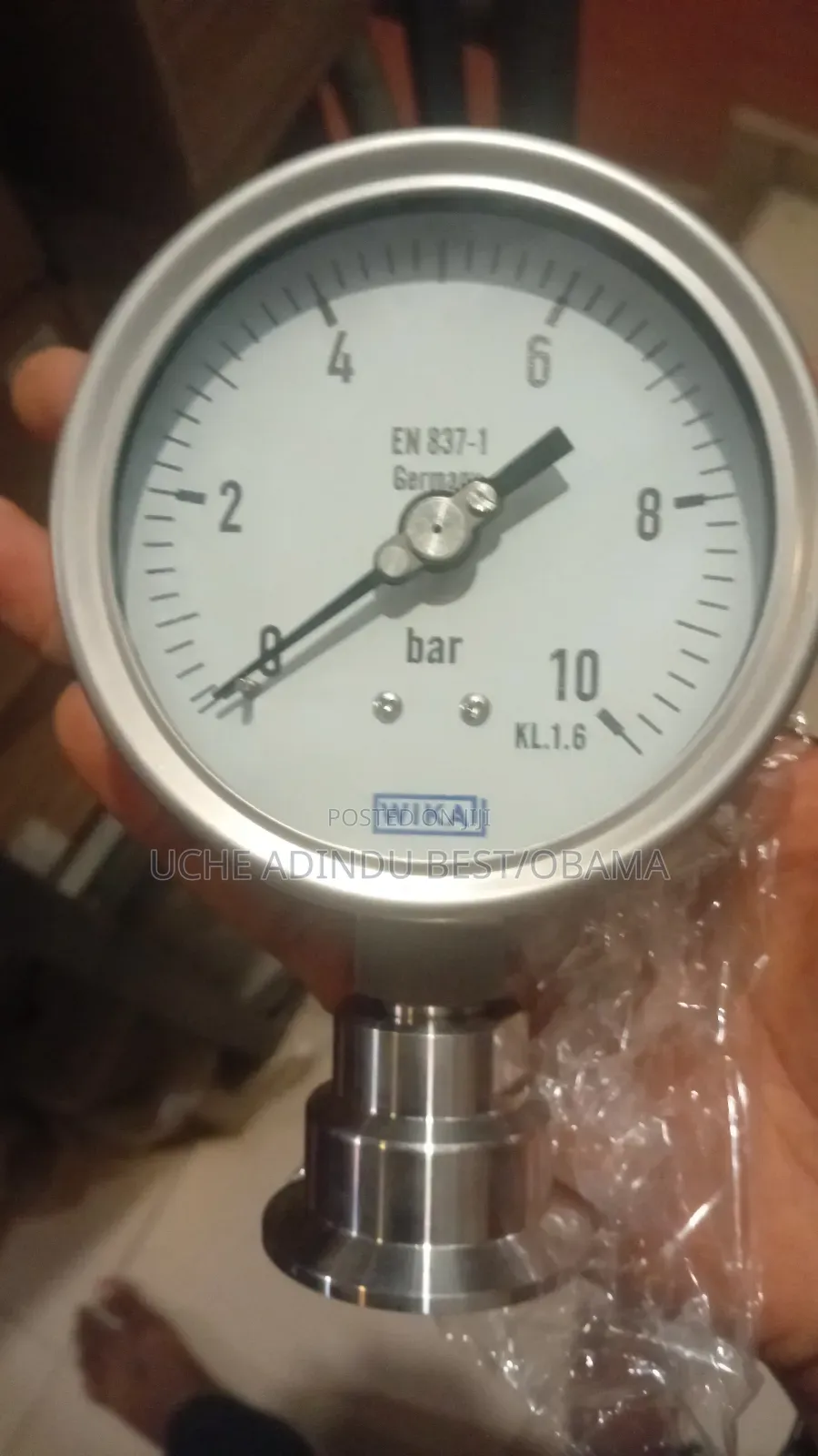 Diaphragm Pressure Gauge 0-10bar 4 Inches