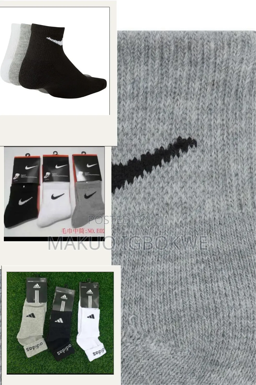 Nike Addidas Performance Pure Cotton Thick Quarter Socks