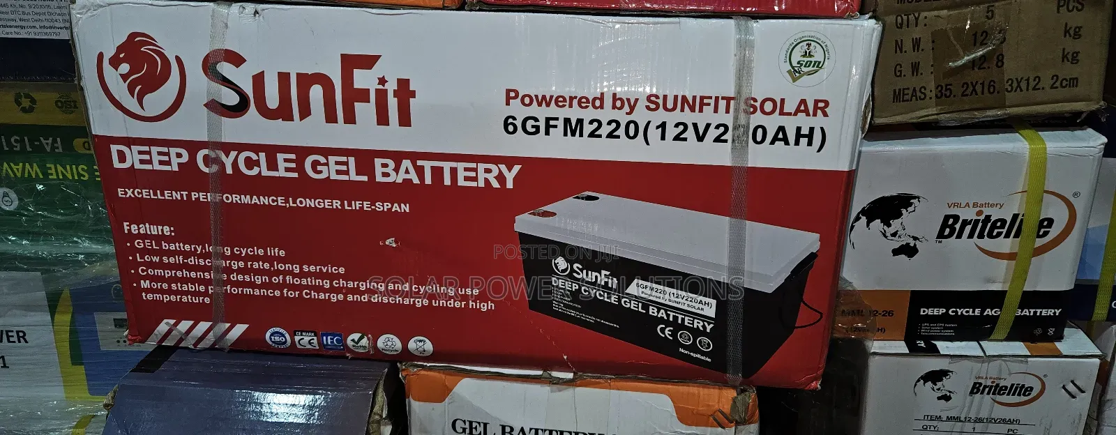 Sunfit Deep Cycle Gel Battery 12v220ah