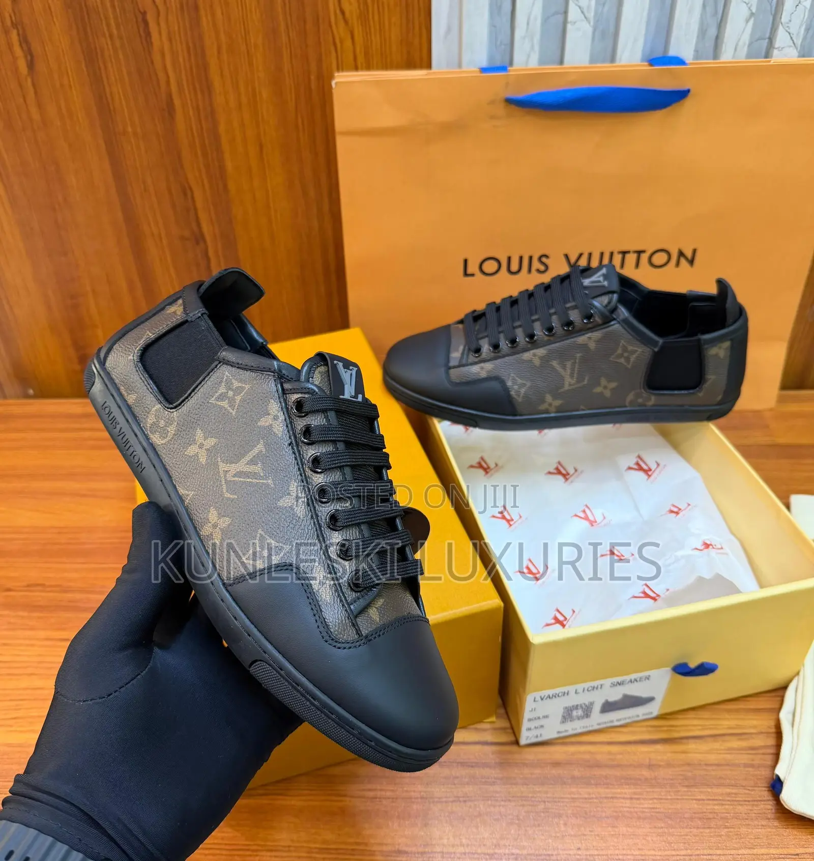 Original Louis Vuitton Slalom Low Top Monogram Leather Sneakers