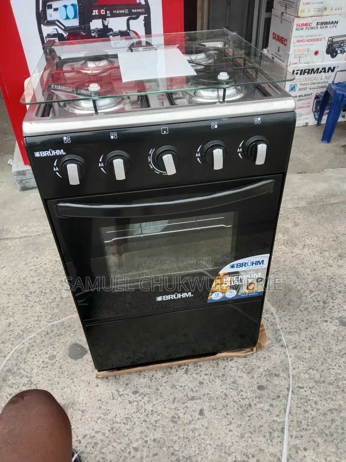 Bruhm Gas Cooker 50x50 4burner 1year Warranty