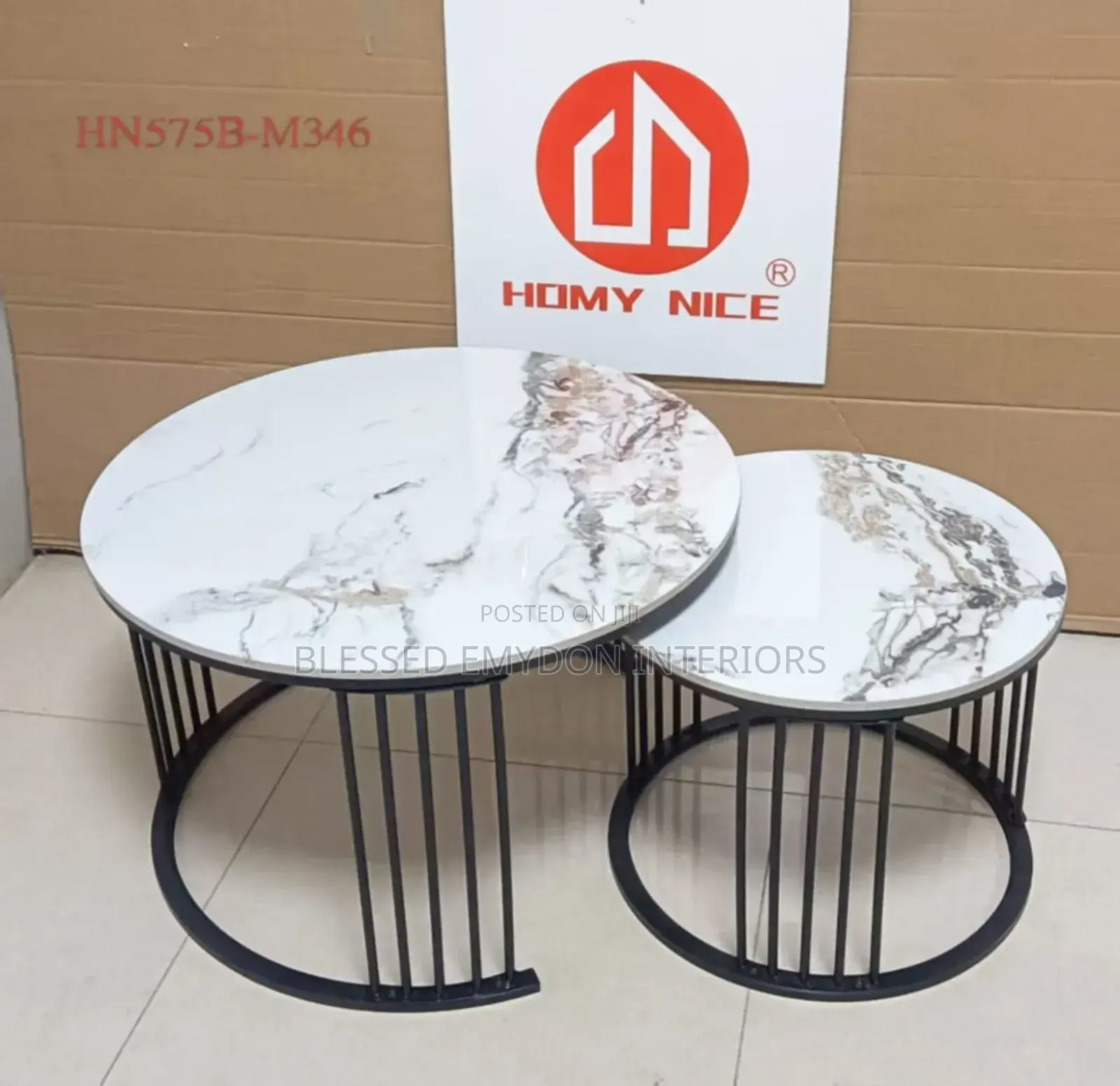 2 in 1 Real Marble Round Center Table