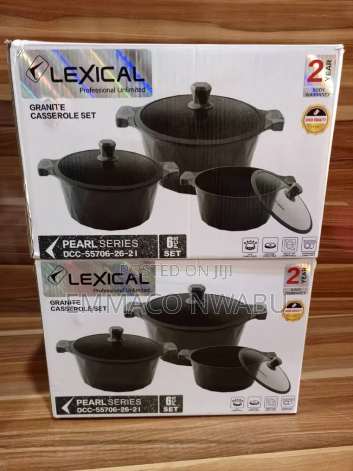 Lexical Professional 6 Pieces Granite Casserole Pots.