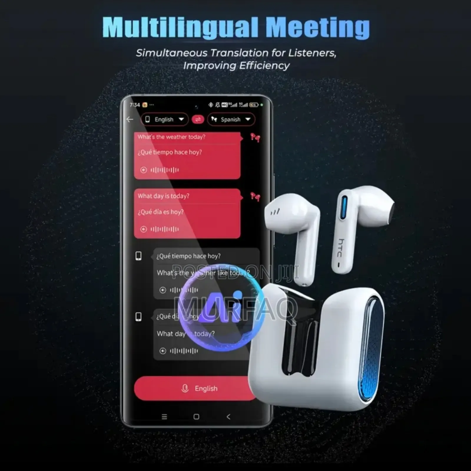 Htc Ne49 Tws Wireless Earbuds - Bluetooth 6.0, Enc, Hi-fi Sound