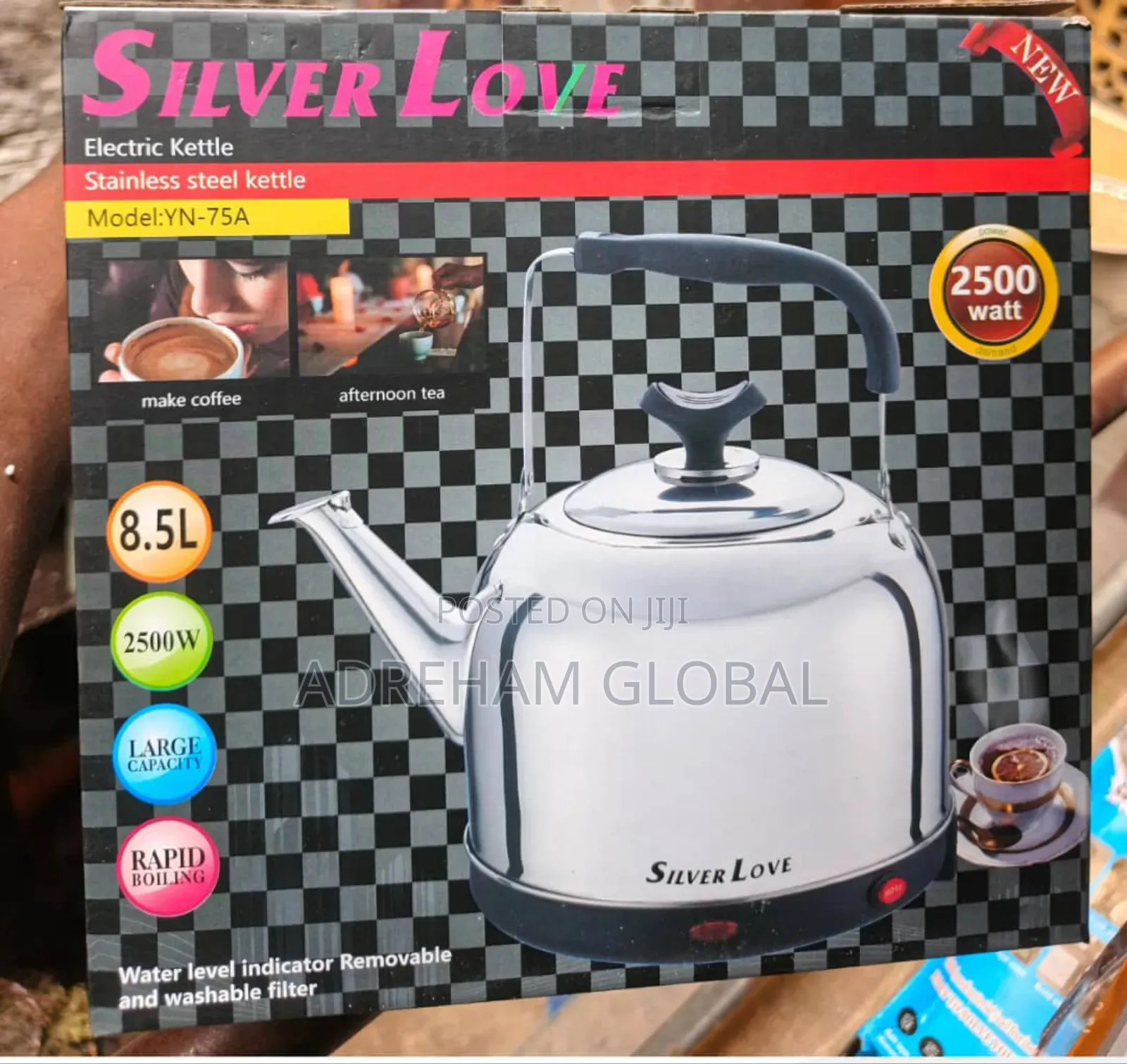 Silver Love 8.5l Stainless Steel Electric Kettle