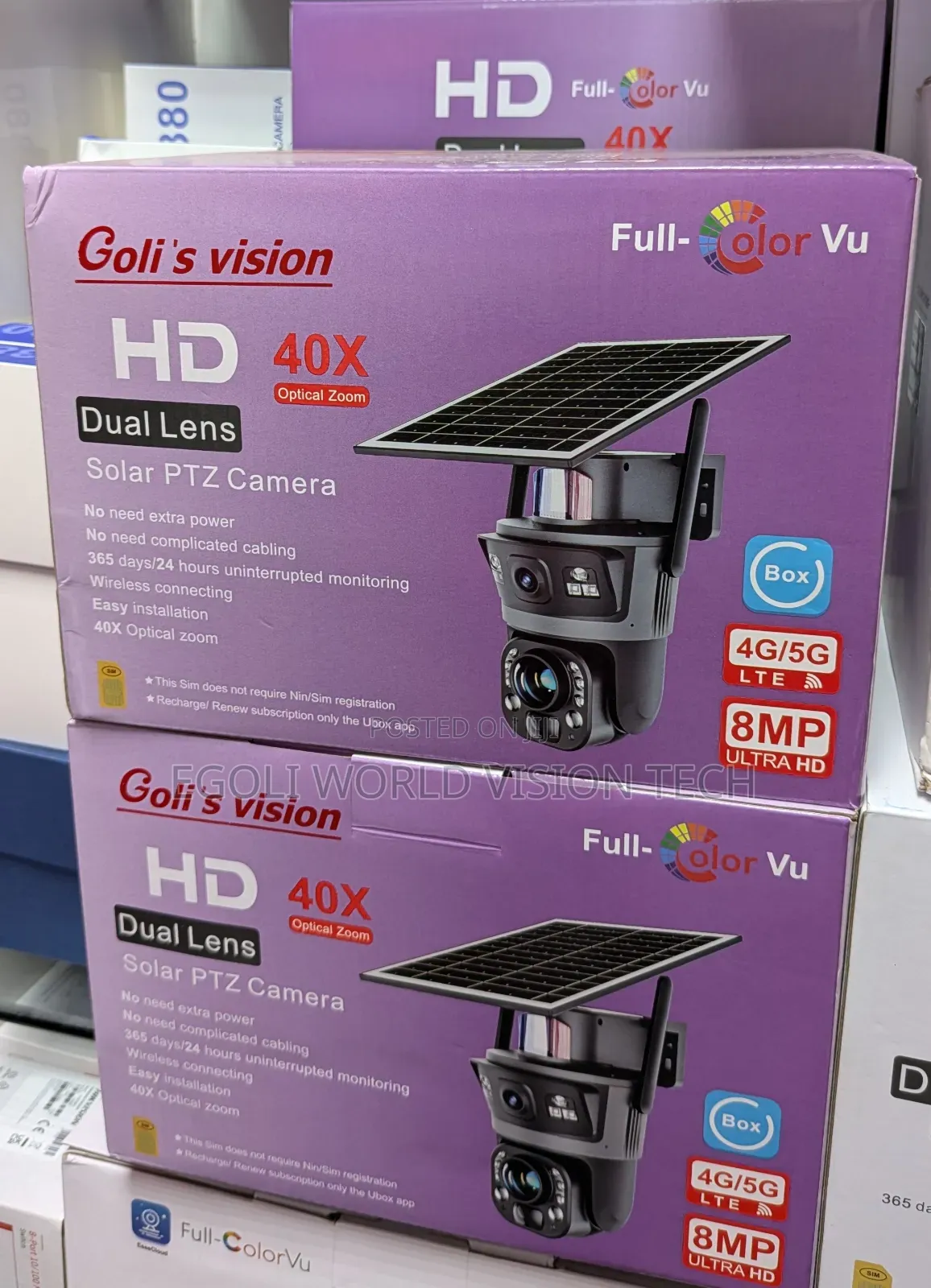 Goli's Vision Hd Dual Lens 40x Zoom Solar Ptz Camera