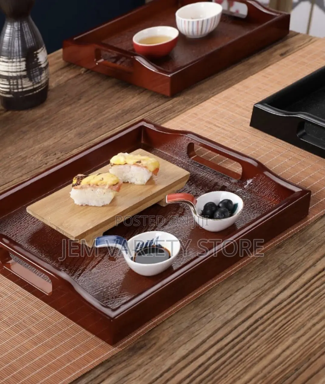 Quality 3in1 Luxury Vintage Deep Wood Bar/Hotel Food Serving Tray.