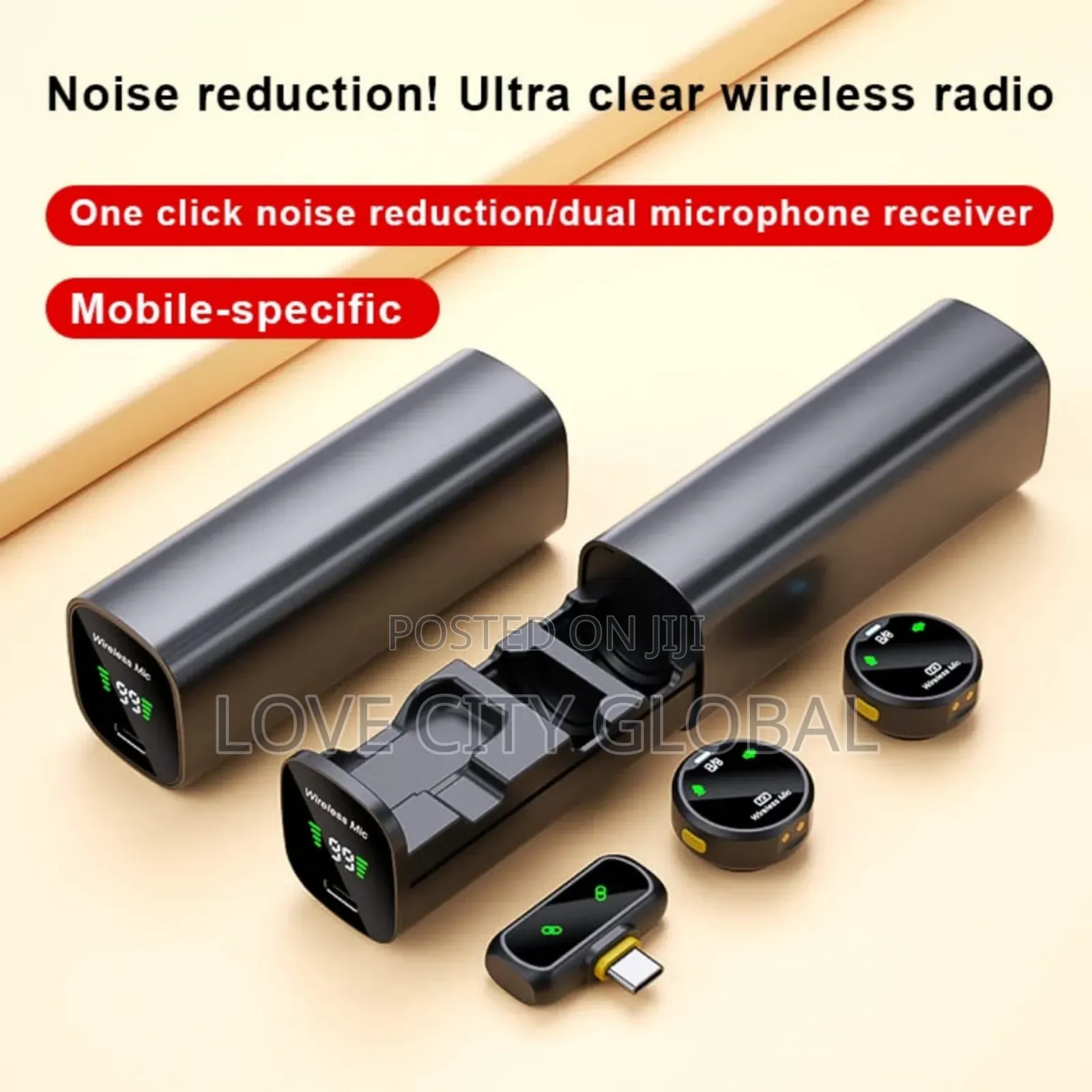 Qy80 Lavalier Wireless Microphone Anc Magnetic Lapel Mic Charging Case
