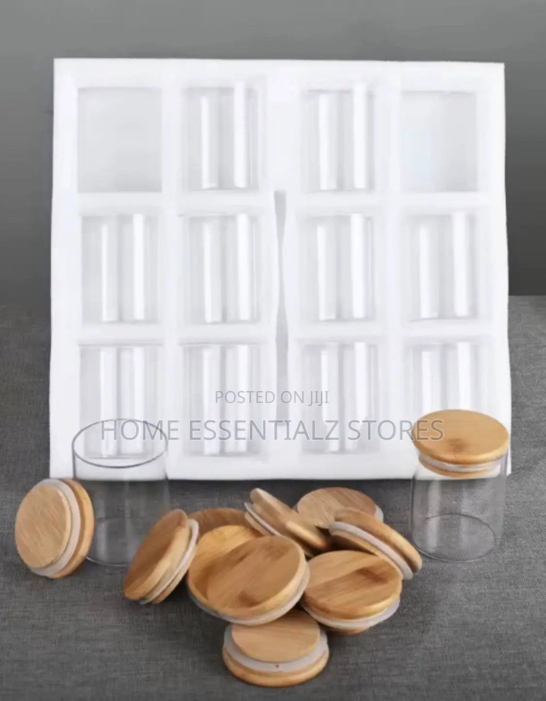 Glass Spice Jar Set With Bamboo Lids - Spice Storage Containers