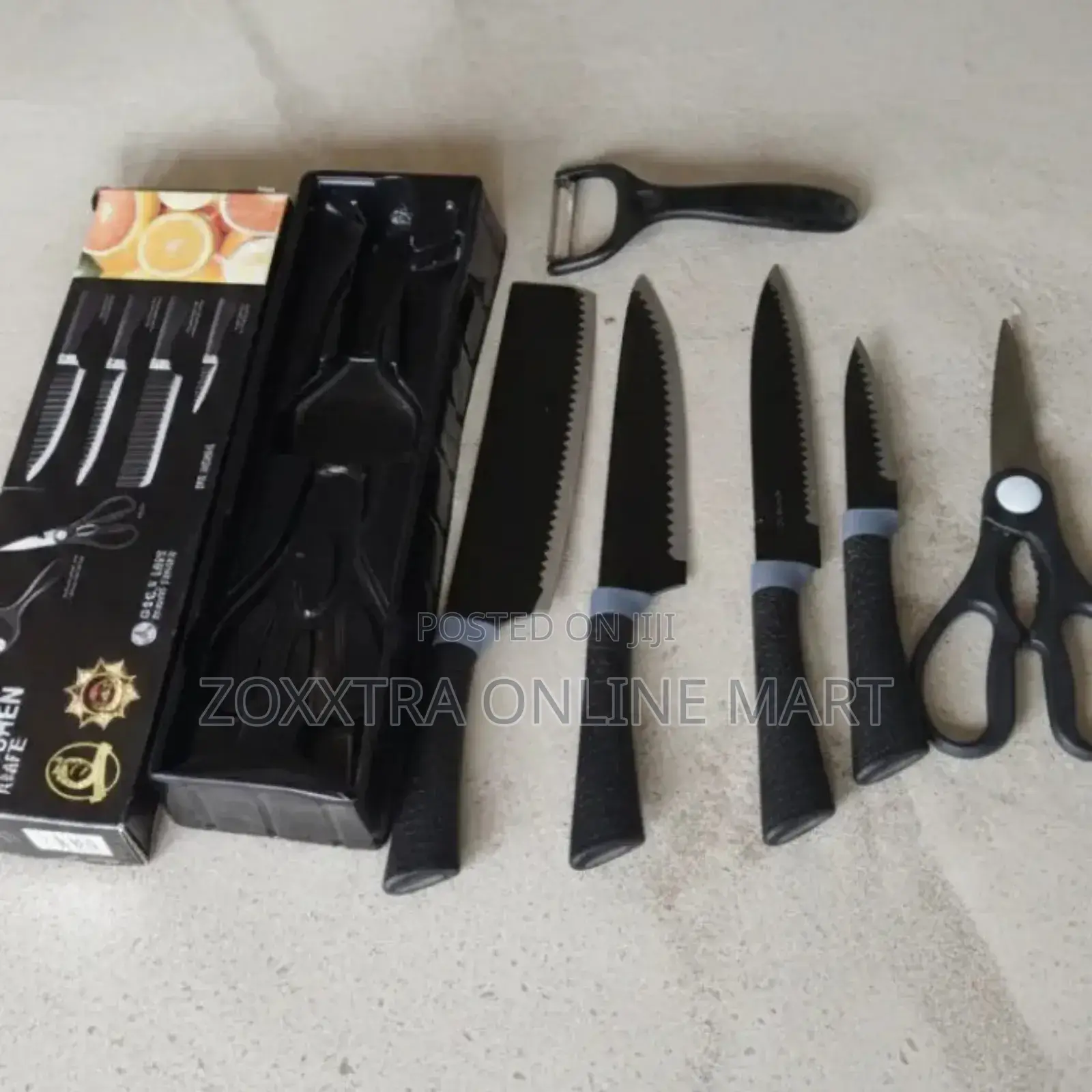6pcs Corrugated Kitchen Knives Set