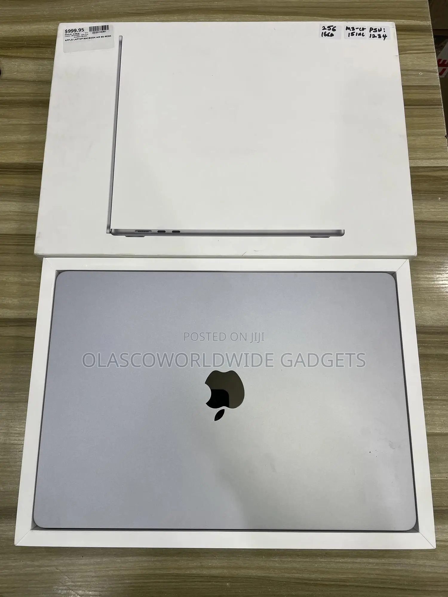 New Laptop Apple MacBook Air 2024 M3 16GB Apple M3 SSD 256GB