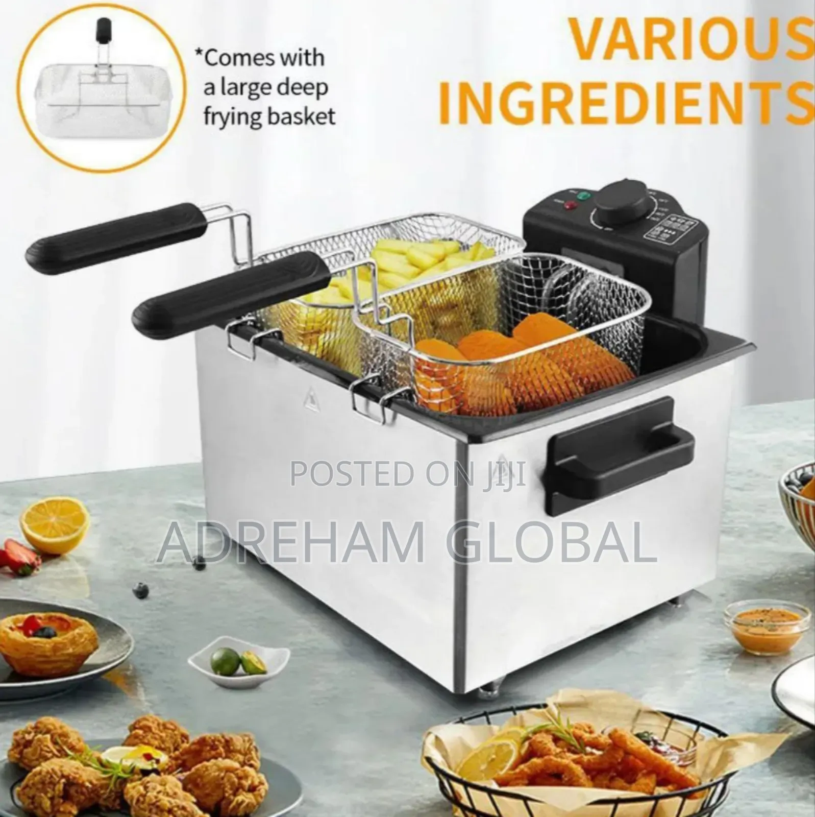 Sokany Professional Stainles Steel 5l Electric Deepfryer Double Basket
