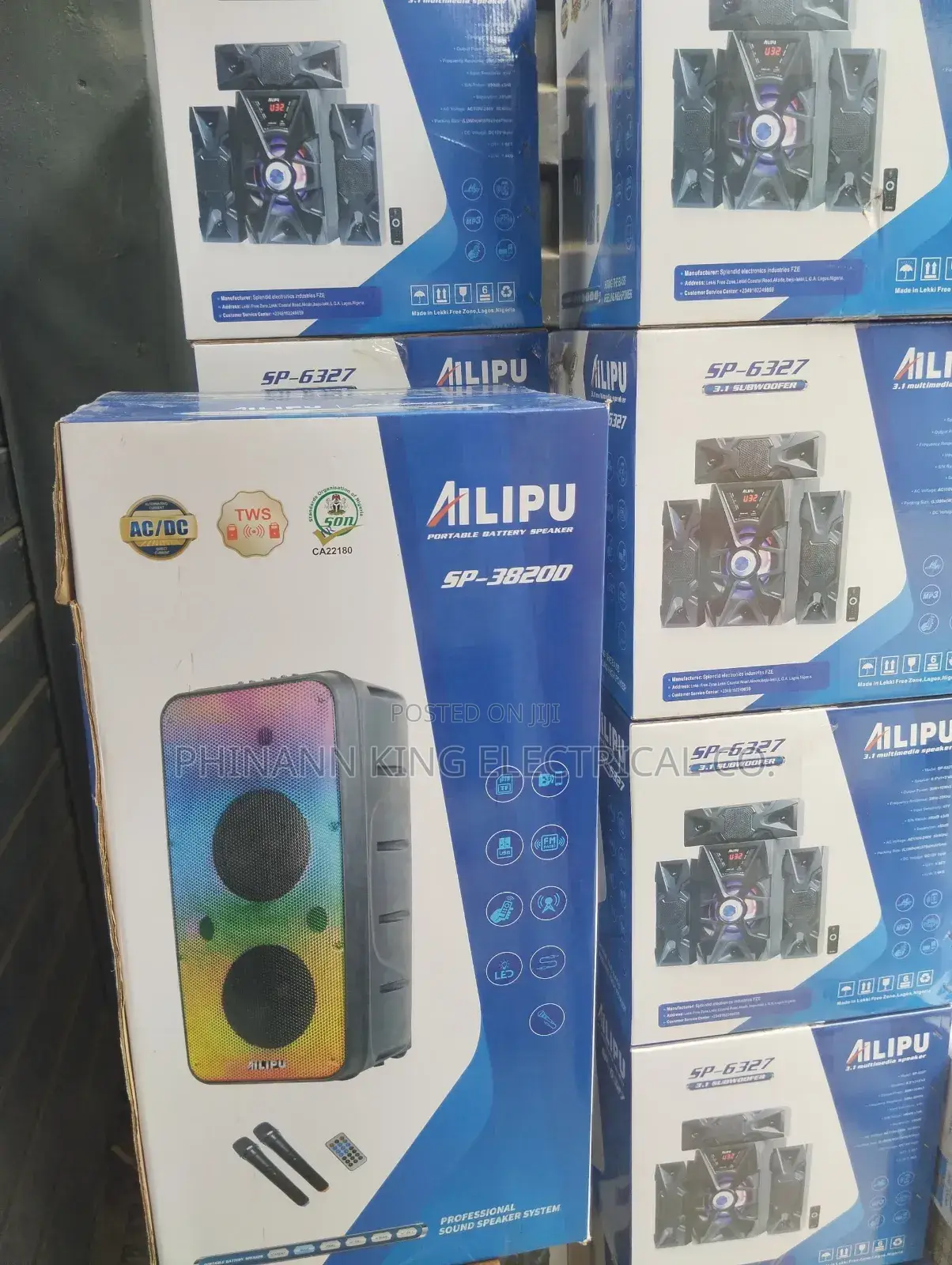 Ailipu Pa Sound System Sp 3820d Double Mic Full Front Light