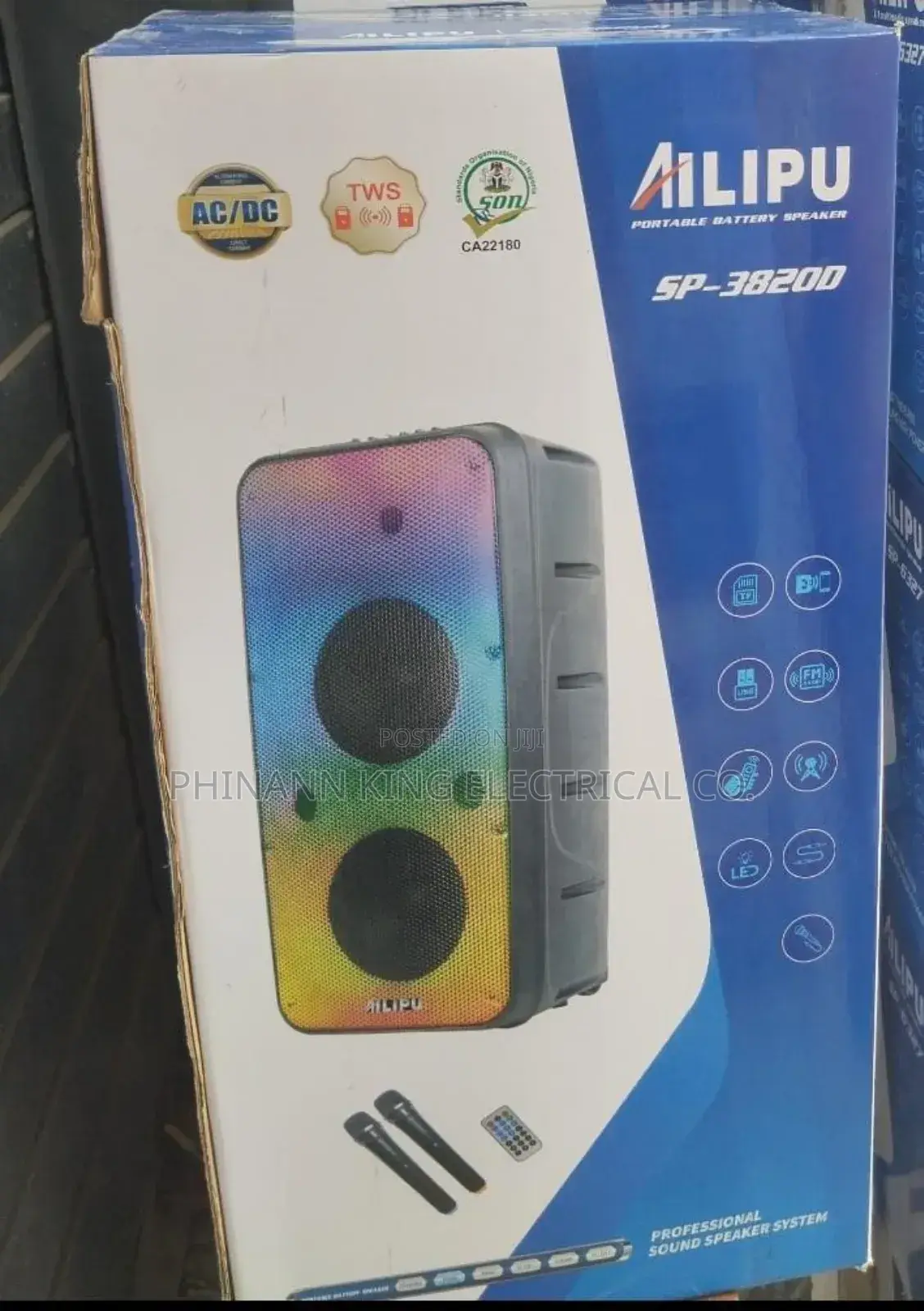Ailipu Pa Sound System Sp 3820d Double Mic Full Front Light