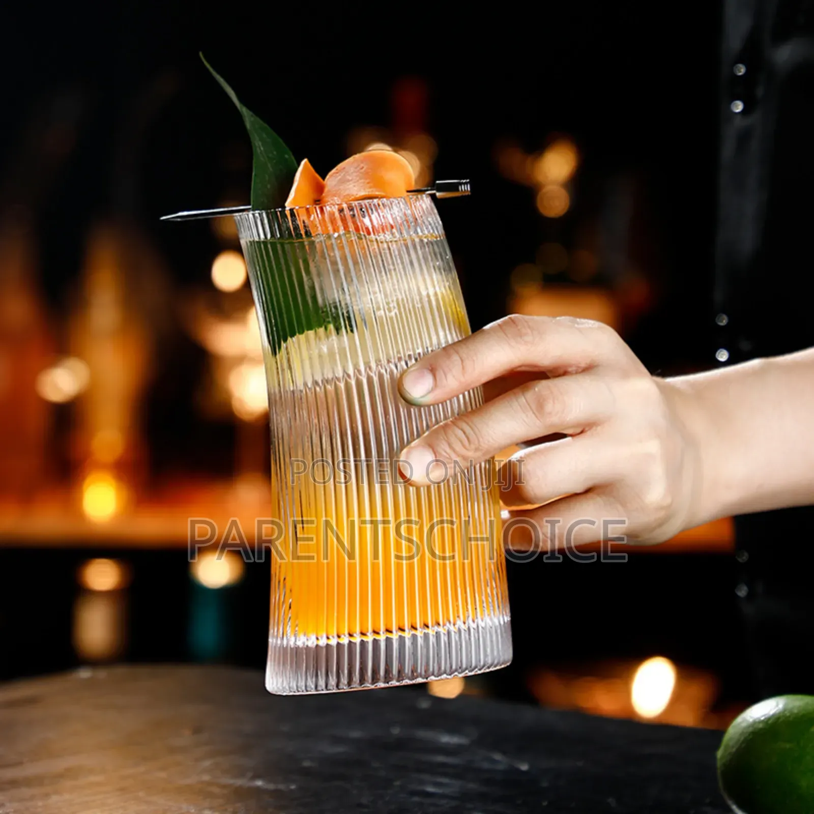 Slanting Moon Shape Glass Creative Cocktail Drinking Glasses-6pcs