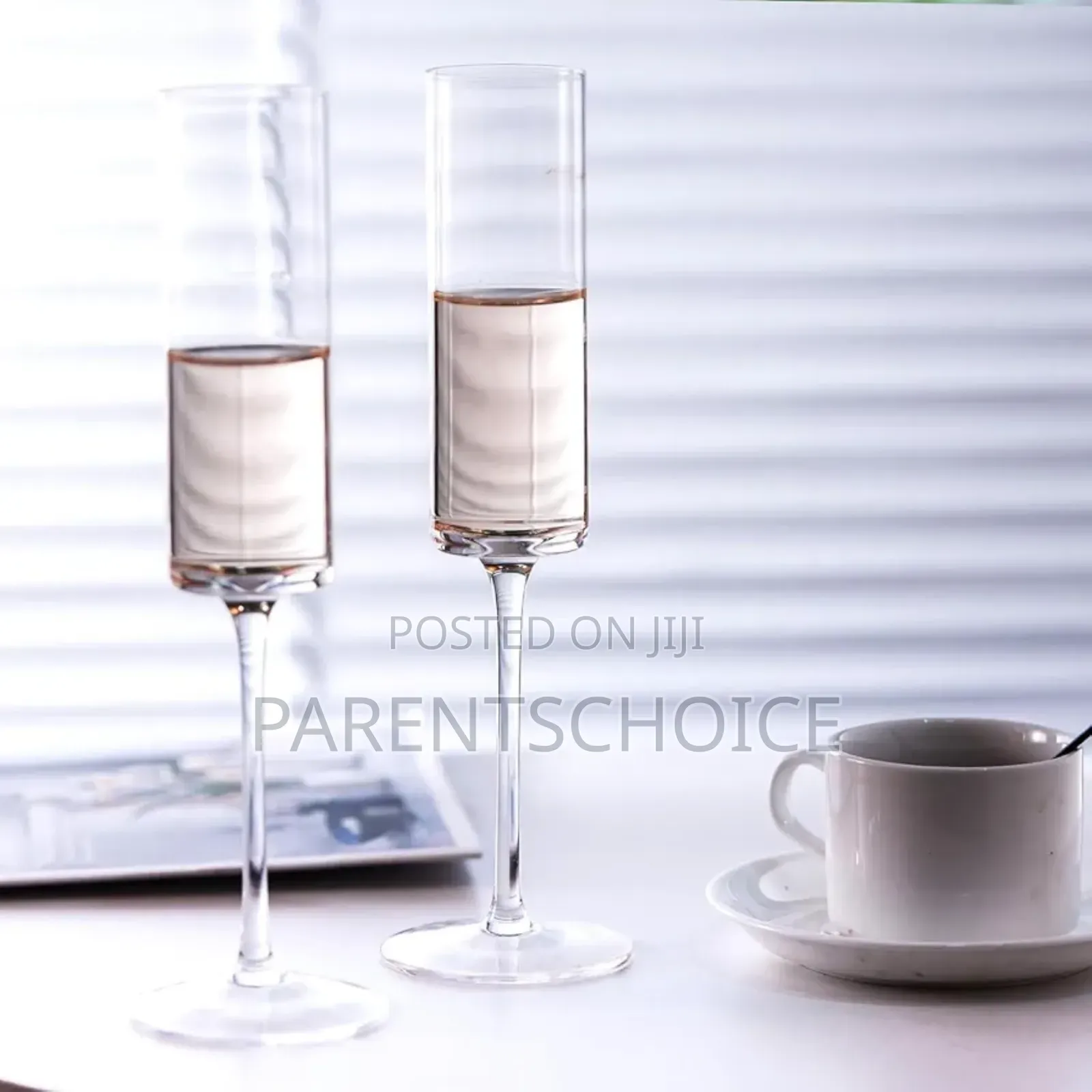 Crystal Champagne Flute Glasses-6pcs