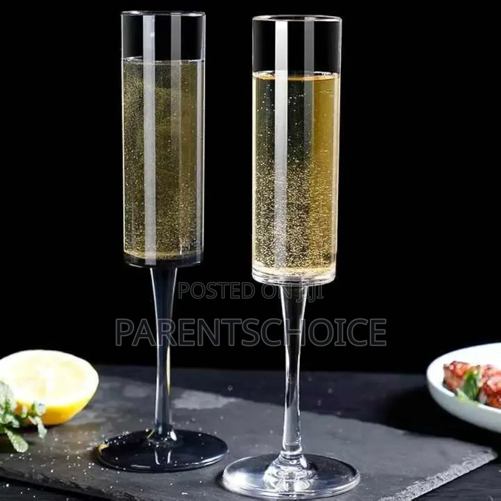 Crystal Champagne Flute Glasses-6pcs
